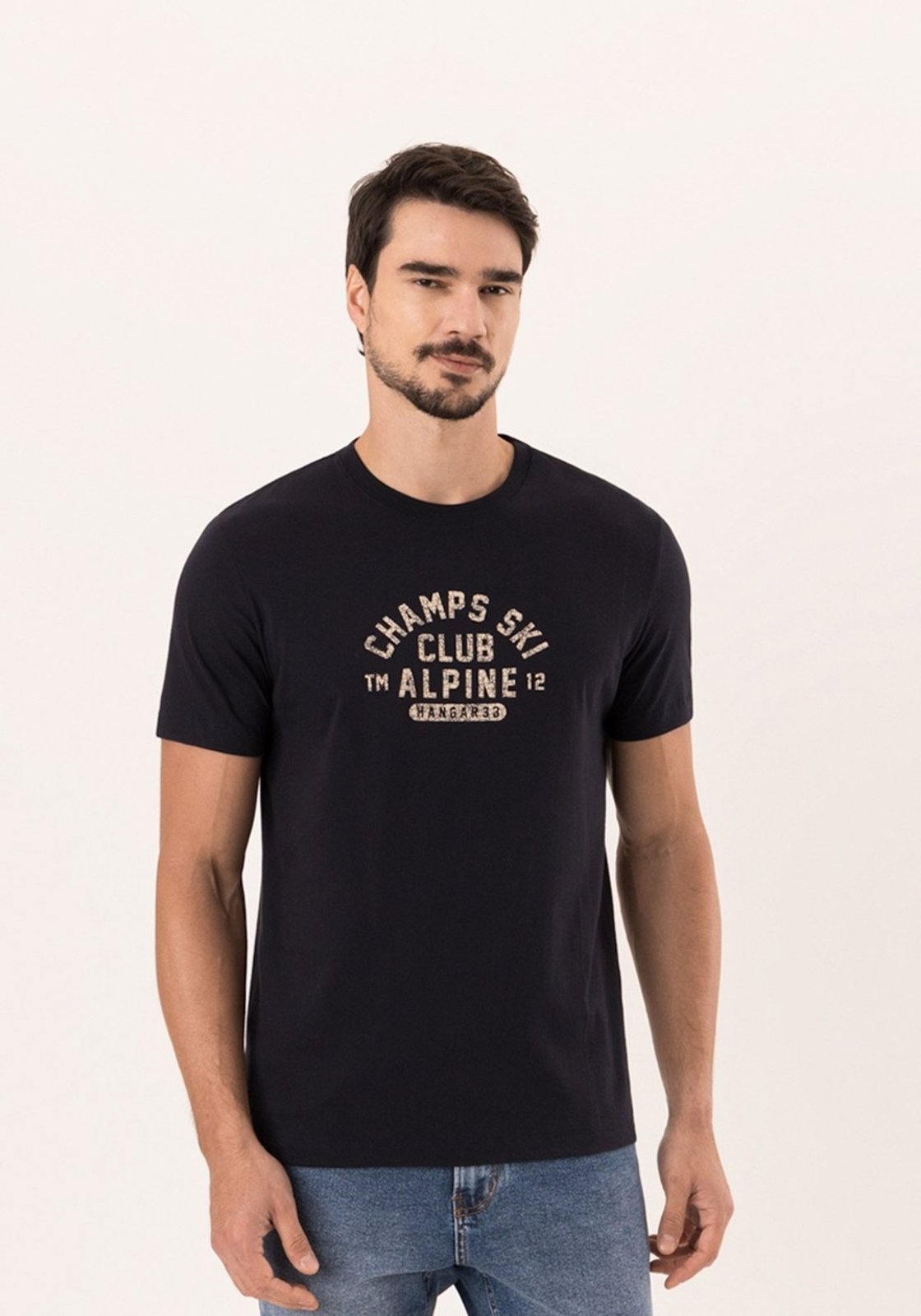 Camiseta De Mangas Curtas Em Malha De Algodão