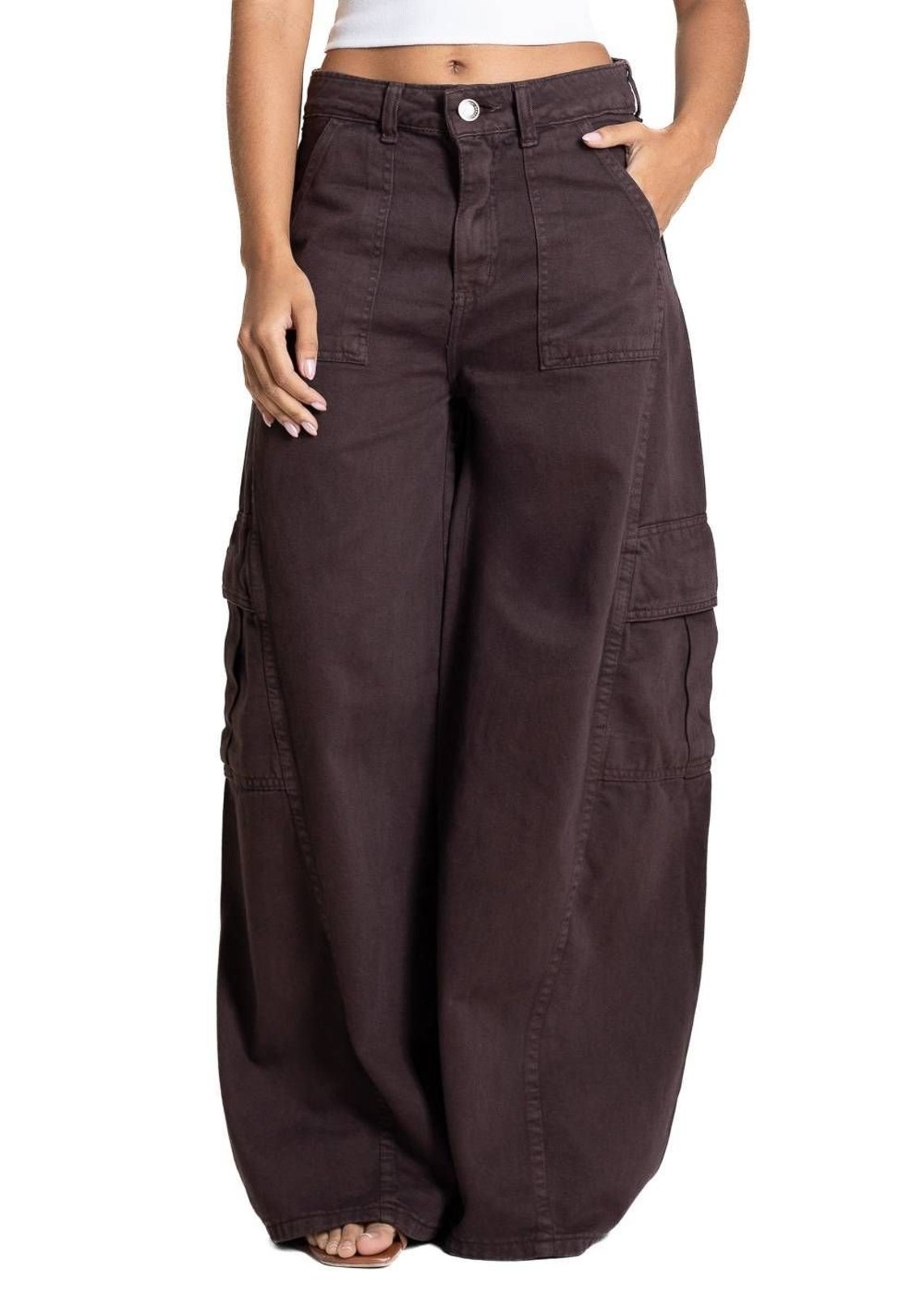 Calça Sarja Sawary Balloon - 283843 - Marrom - Sawary