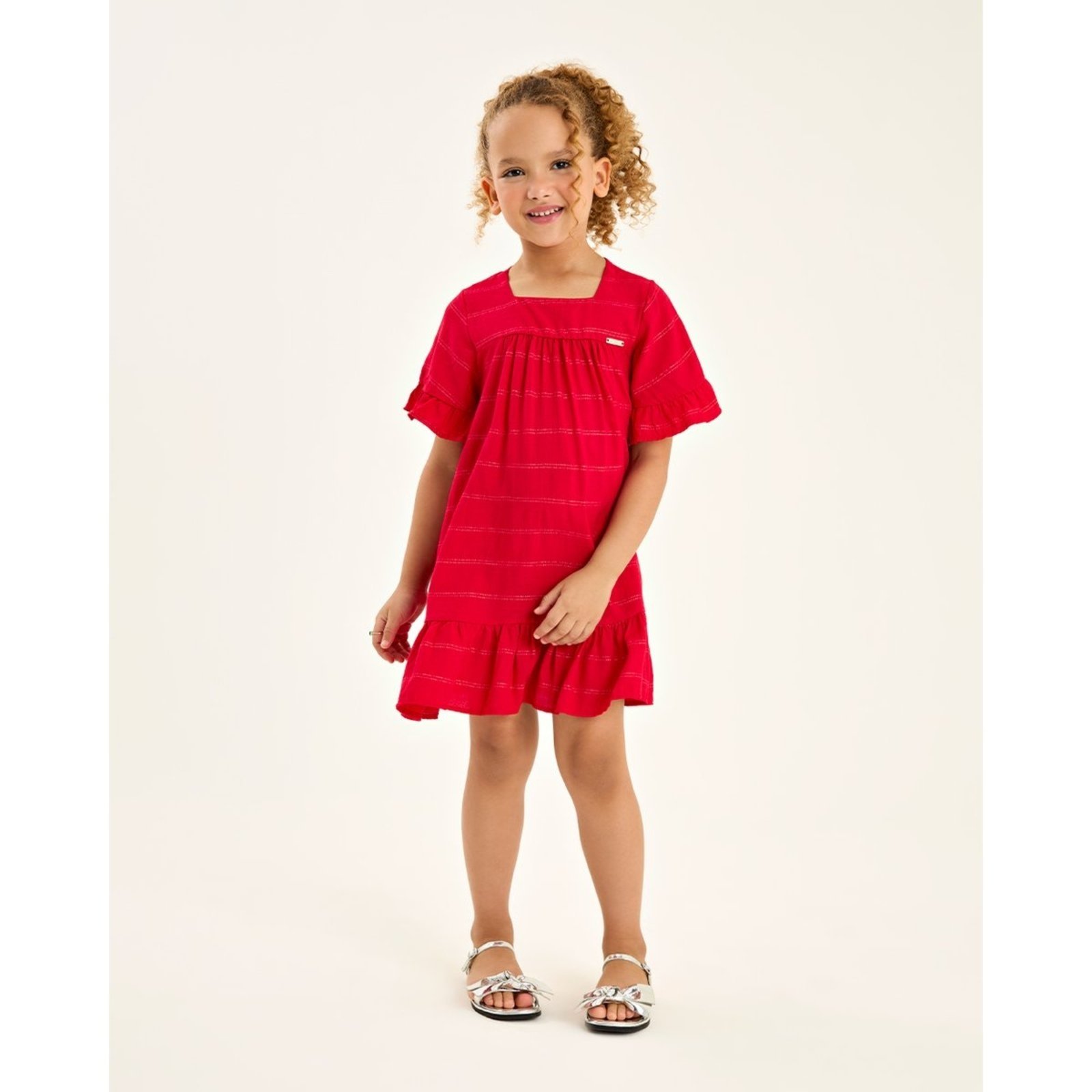 Infantil - Vestido Menina em Tecido Maquinado