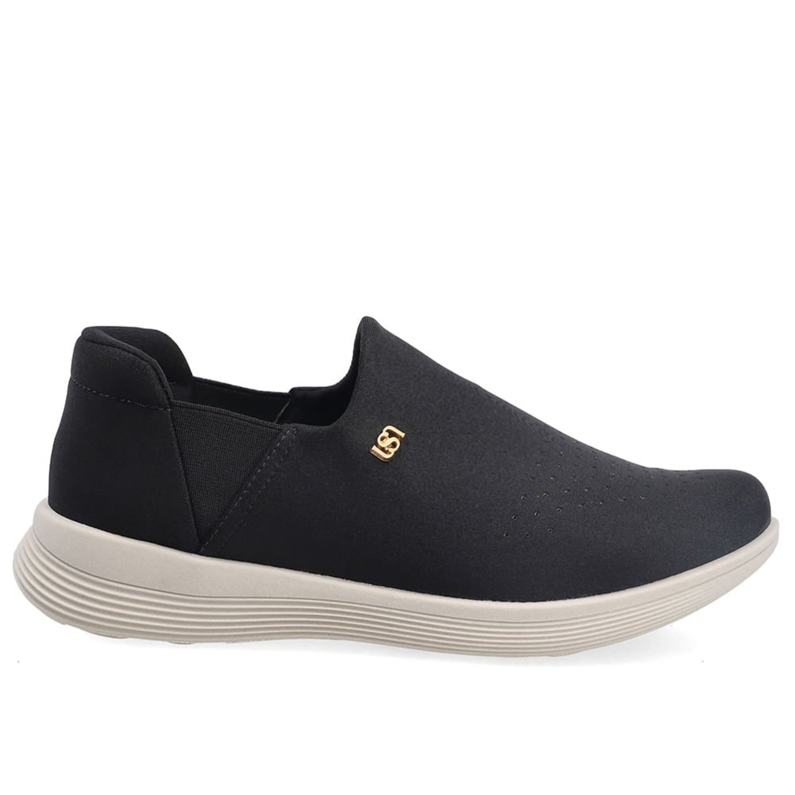 Tênis Slip On Em Tecido Preto