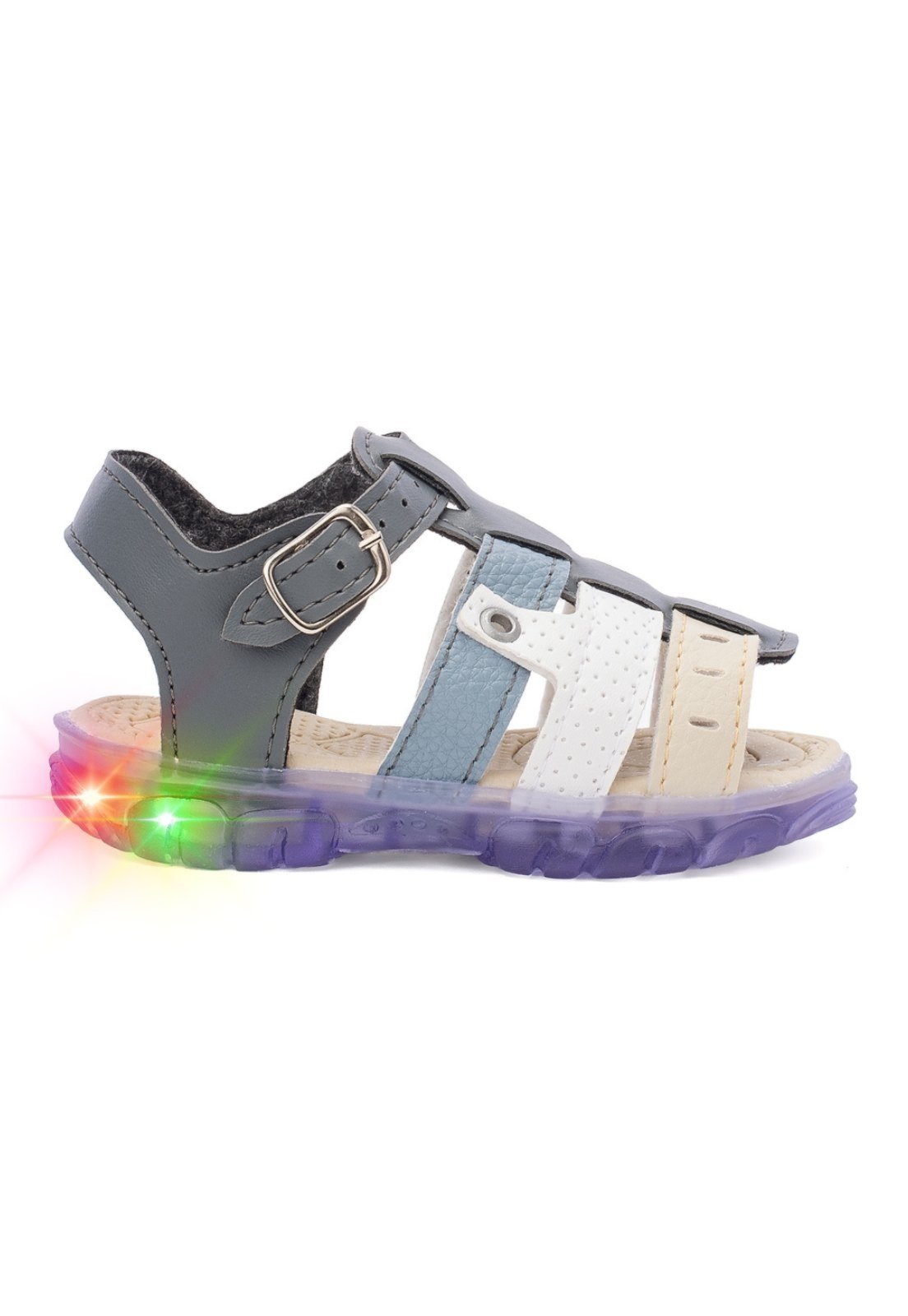Vista 2 Infantil - Sandalia Papete Masculino com LED Funfy Menino 2311A marrom Funfy marrom