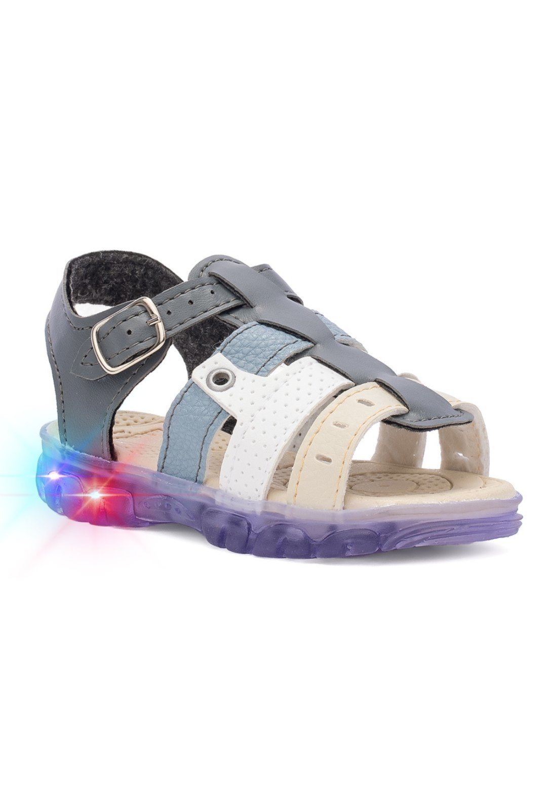 Vista 3 Infantil - Sandalia Papete Masculino com LED Funfy Menino 2311A marrom Funfy marrom