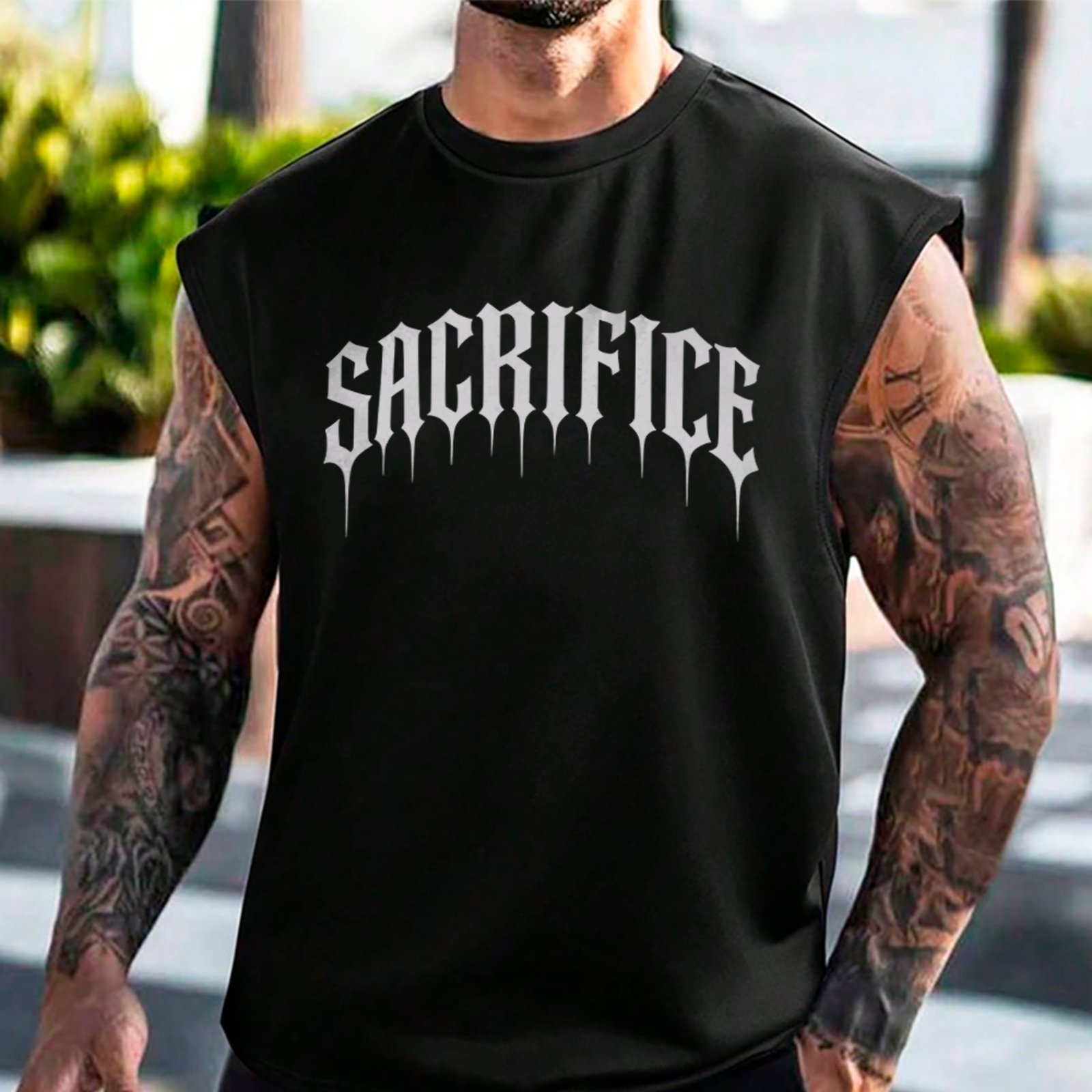 Camiseta Regata Machão Sacrifice Gothic Dark Streetwear Hype Preto