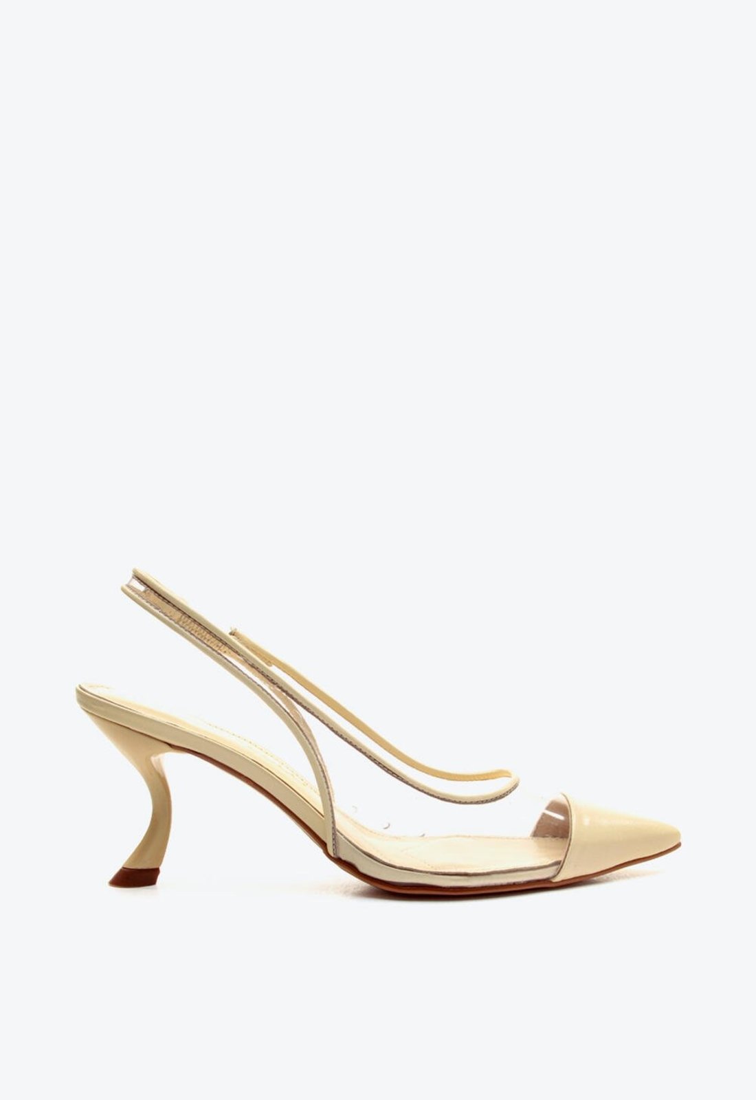 Slingback Vinil Creme Salto Médio Cecconello 3017002-3