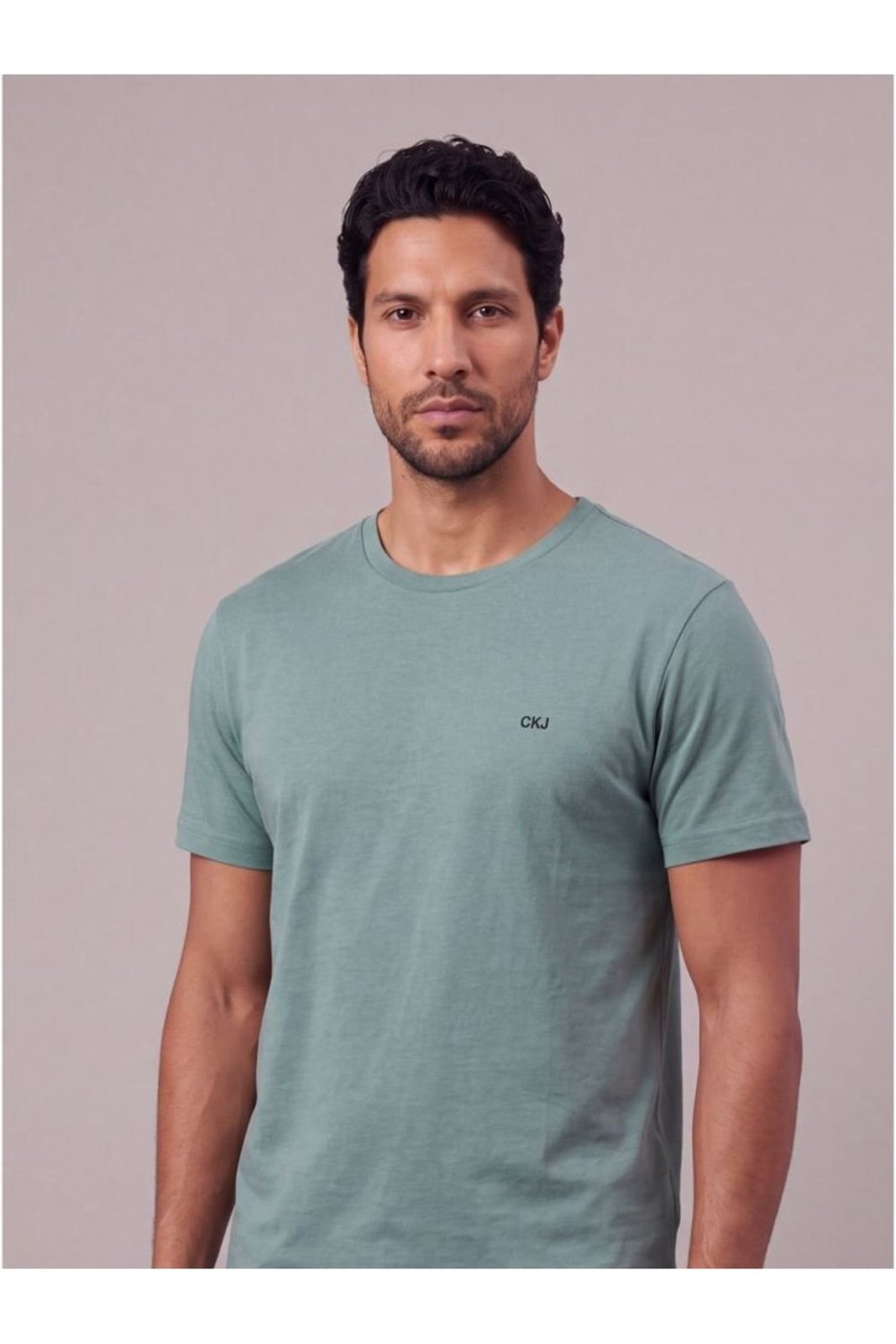 Camiseta Masculina Logo Bordado - Verde