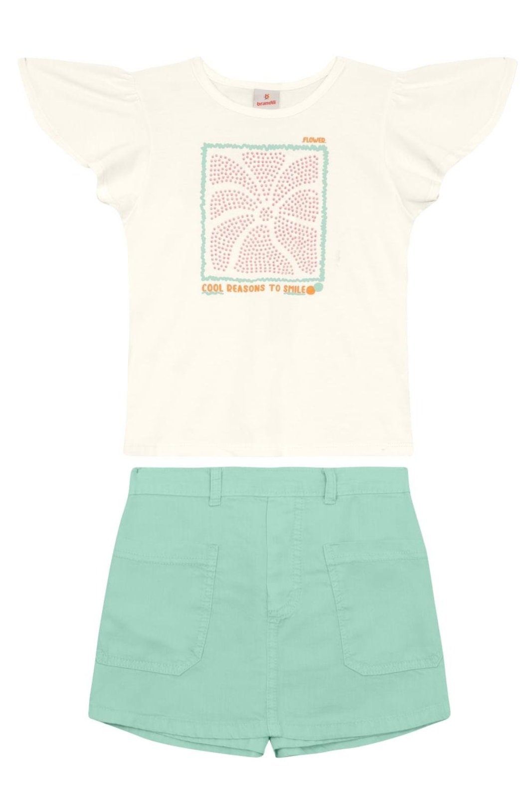 Infantil - Conjunto menina com strass Brandili