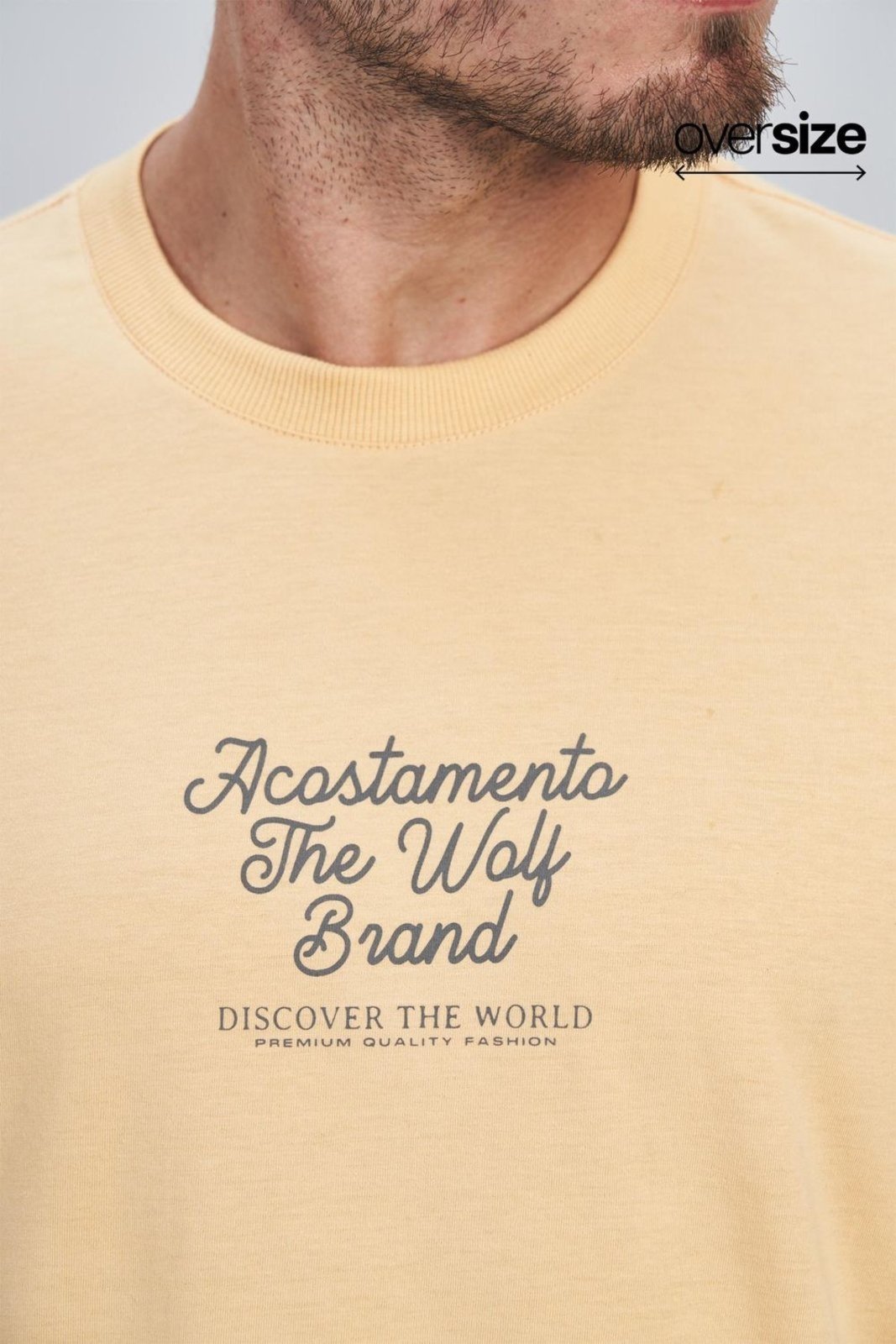 Vista 3 Camiseta Discover The World Masculina Oversize Acostamento ACOSTAMENTO MASCULINO loiro ACOSTAMENTO MASCULINO loiro