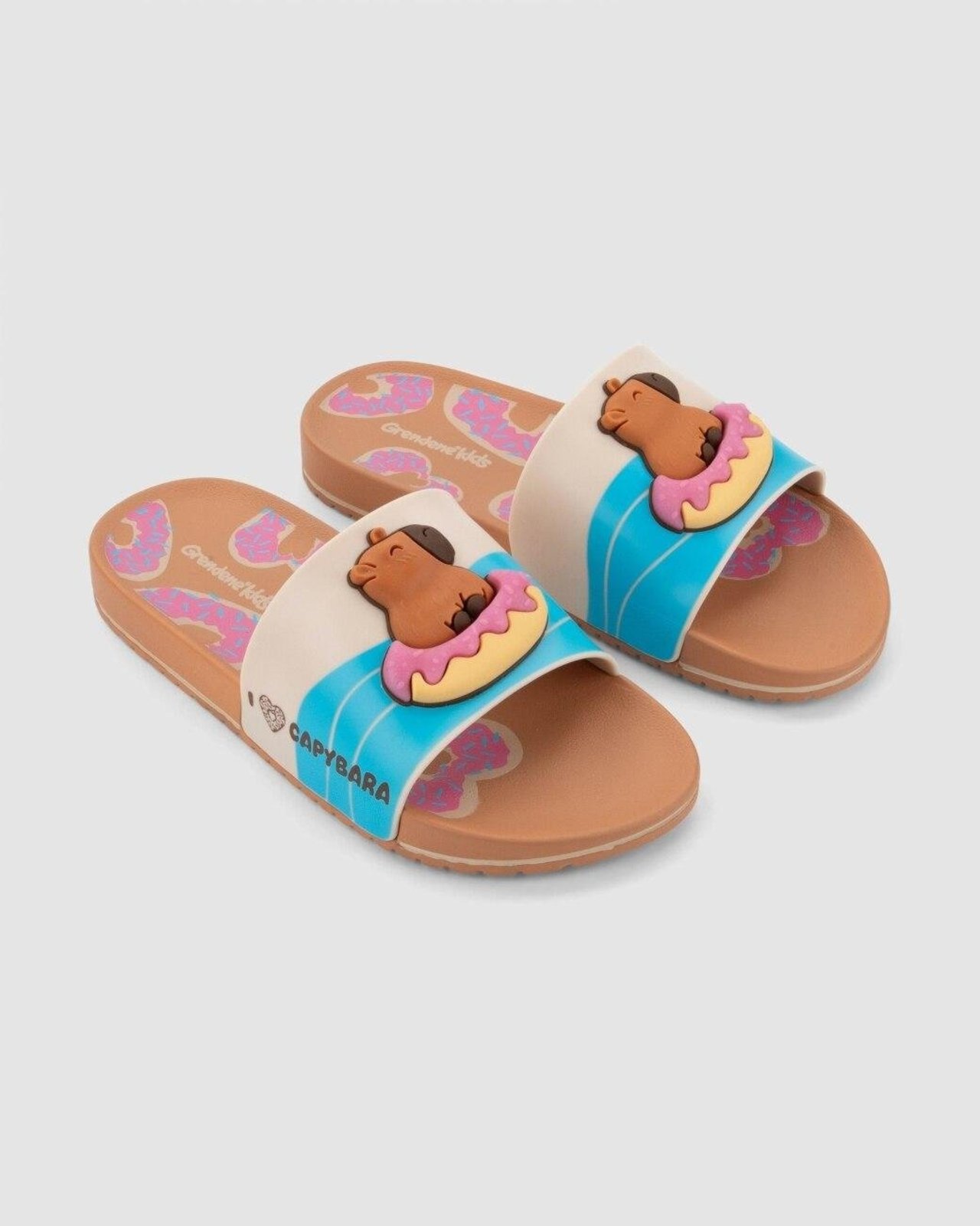 Infantil - Chinelo Slide Grendene Capi Mania Marrom