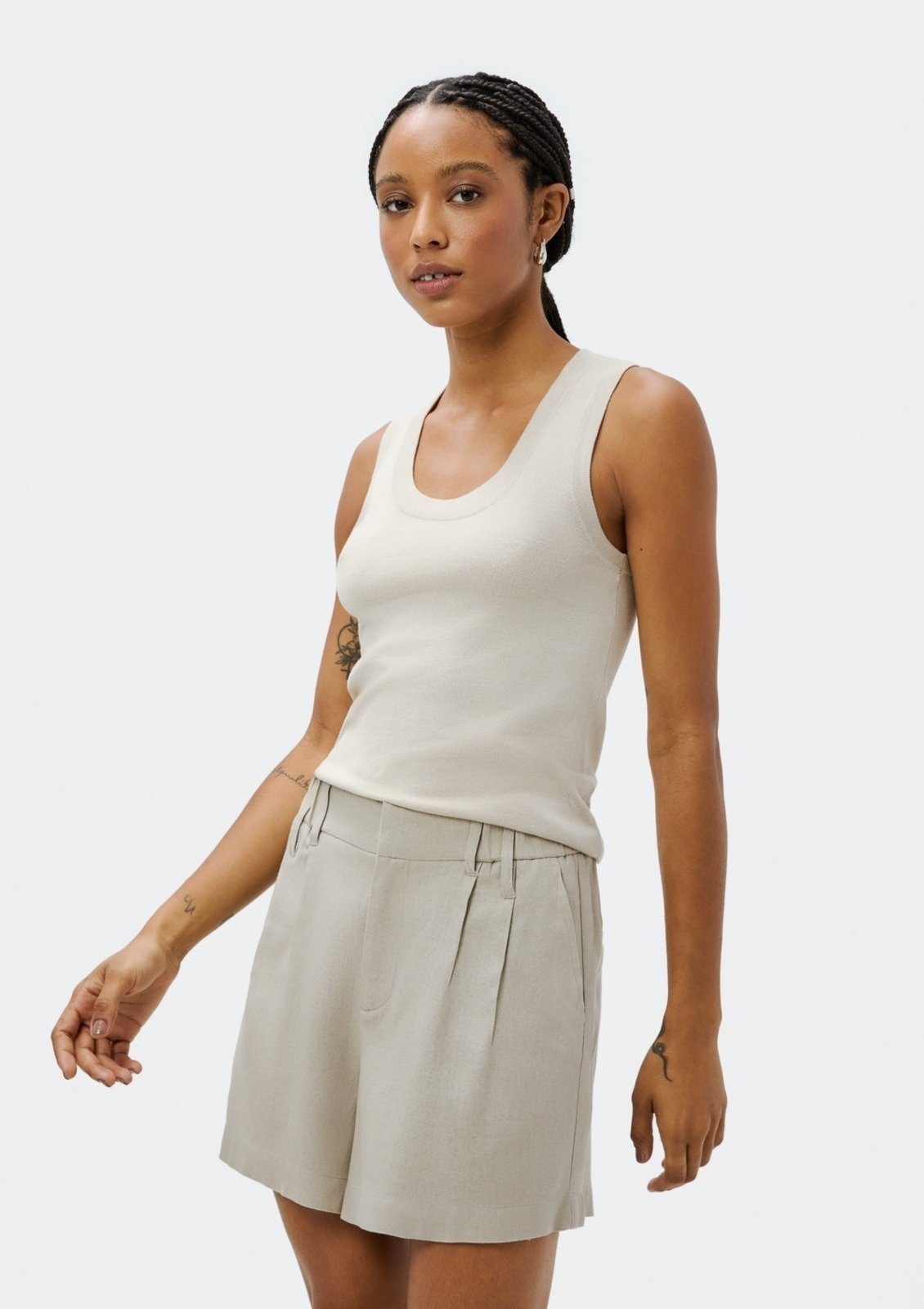 Regata Feminina Slim Decote U Em Tricô De Viscose Hering