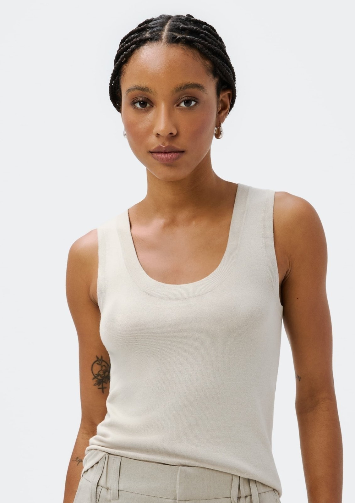 Vista 3 Regata Feminina Slim Decote U Em Tricô De Viscose Hering rosa Hering rosa