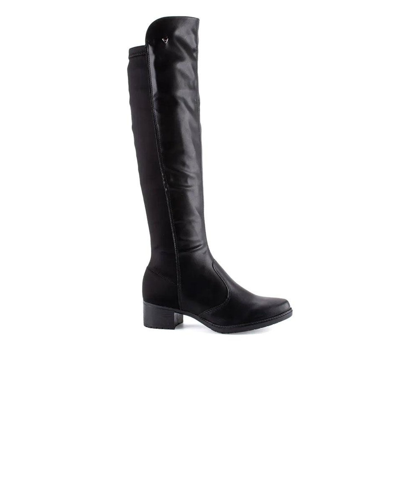 Bota Cano Longo Mississipi Salto Médio Preto Incolor
