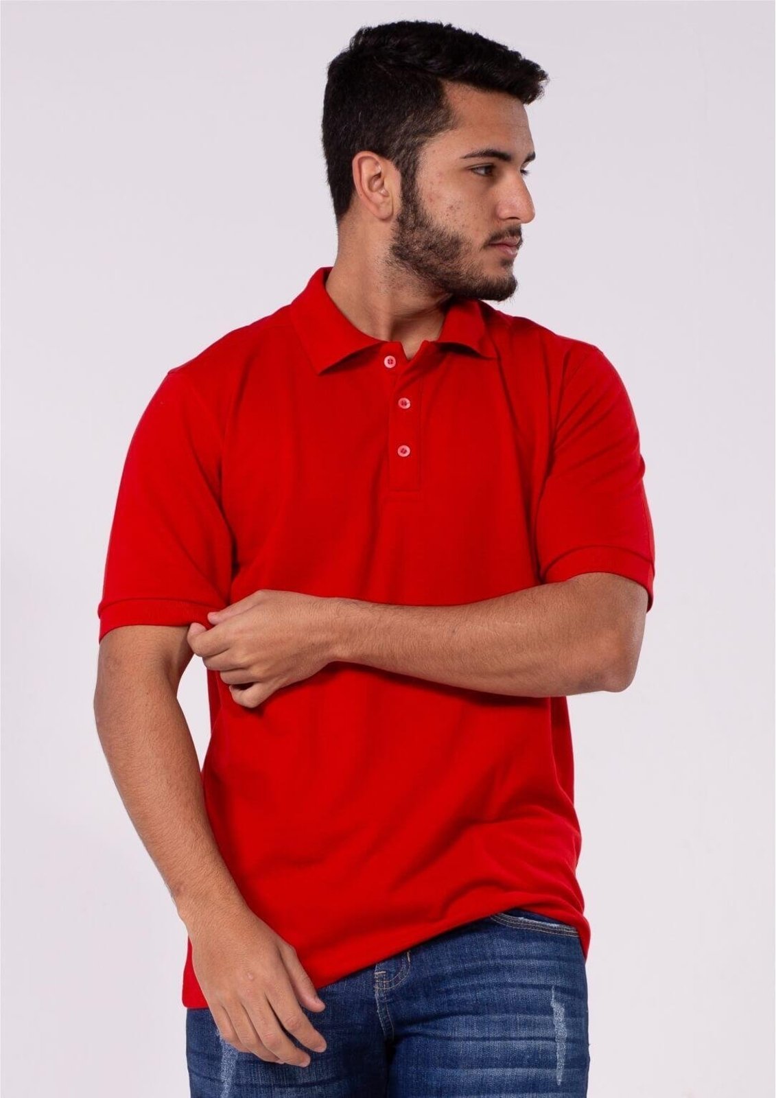 Camisa Masculina Polo Piquet Básica | Pau a Pique Vermelho