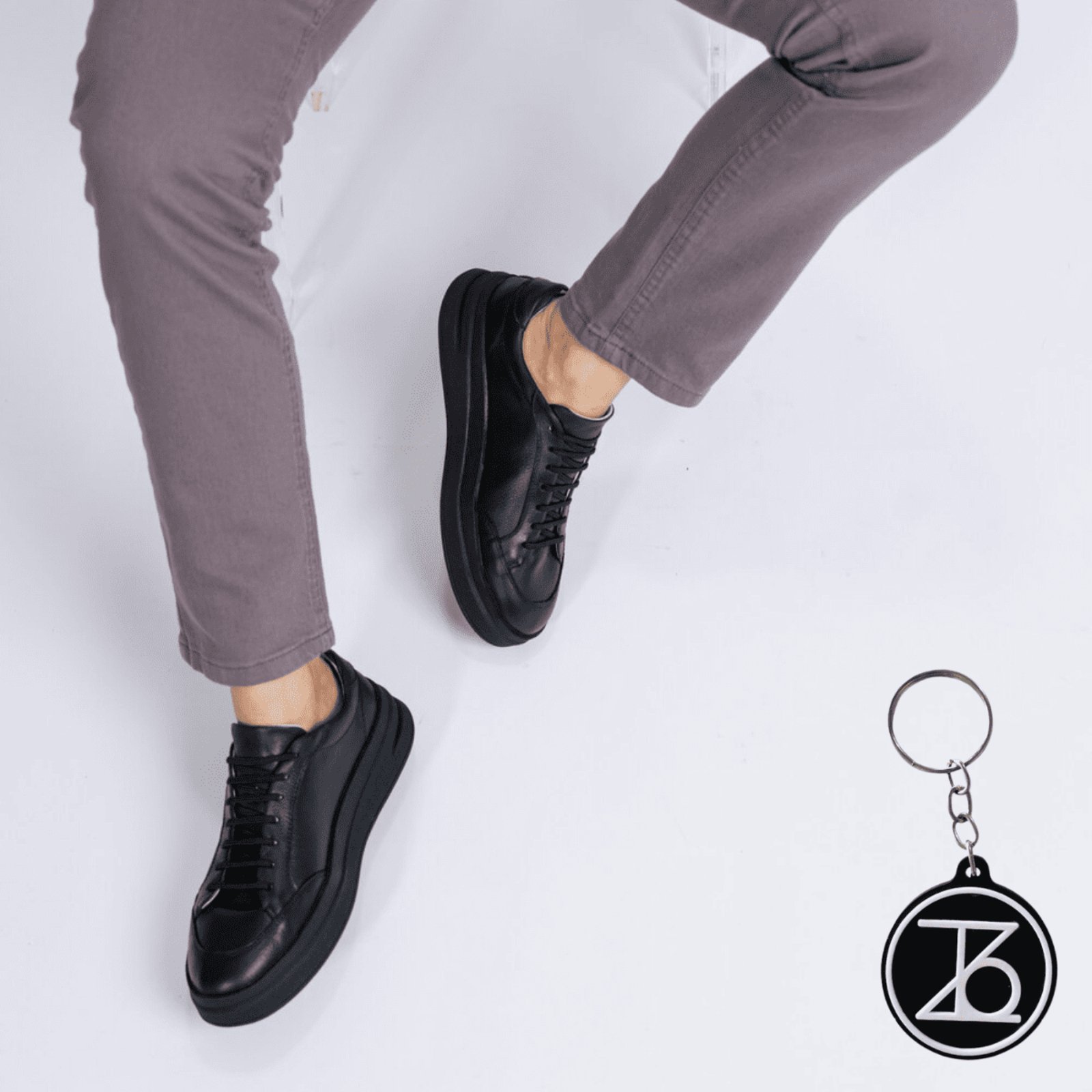 Tênis Sapatênis Casual Masculino Matteo Thezb Couro Legítimo Conforto Leve + Brinde Chaveiro Thézb