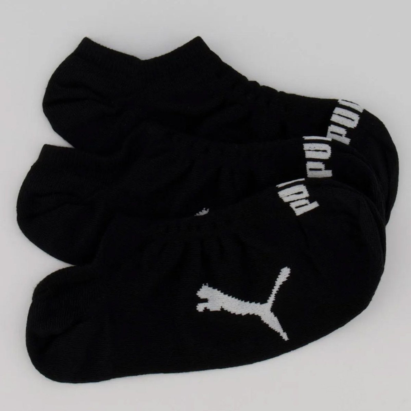 Vista 2 Kit Meia Puma Sapatilha 15 Pares Cano Invisível Pr Puma preto