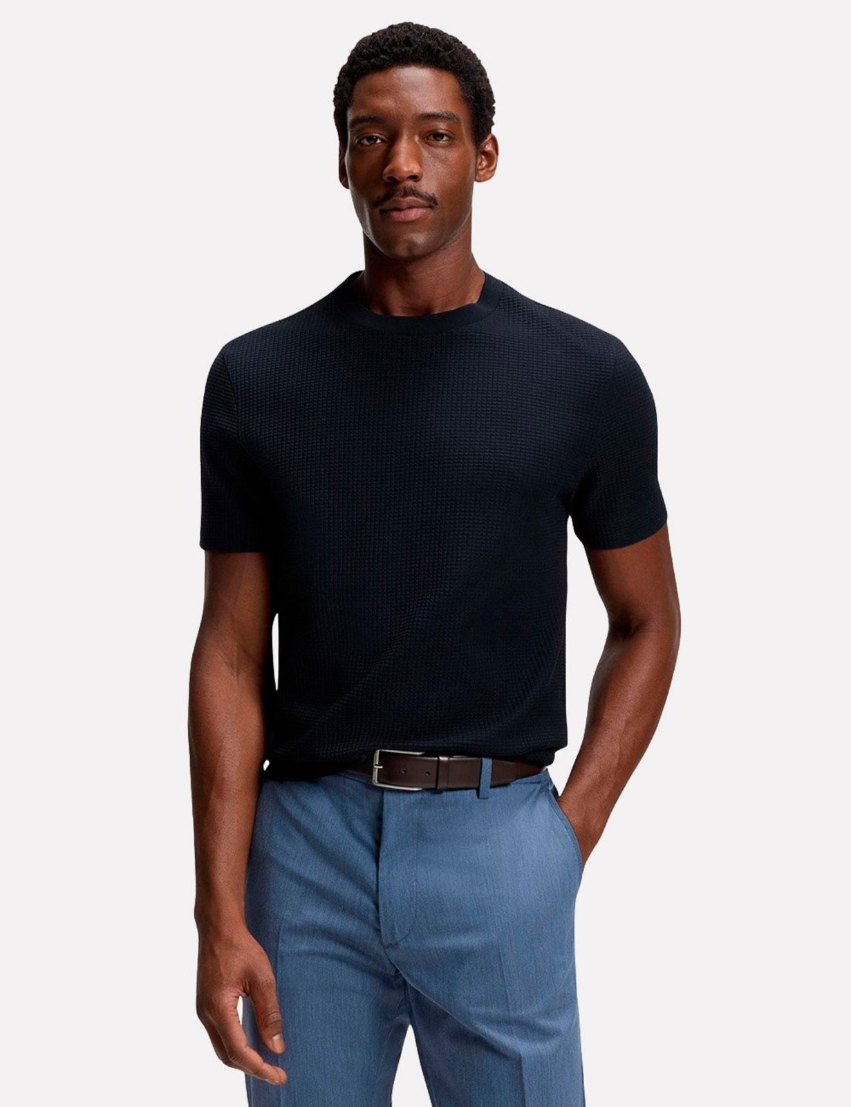 Camiseta Hugo Boss Masculina Regular H-Thompson 237 Azul Marinho