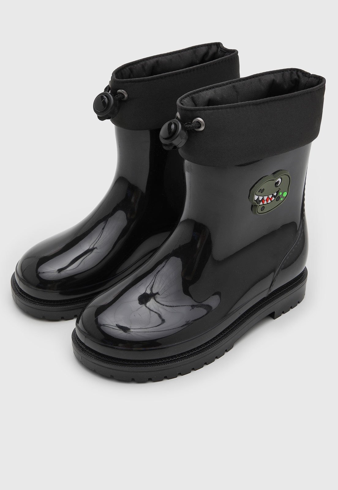 Infantil - Bota Molekinho Cano Médio Brilhante Preta