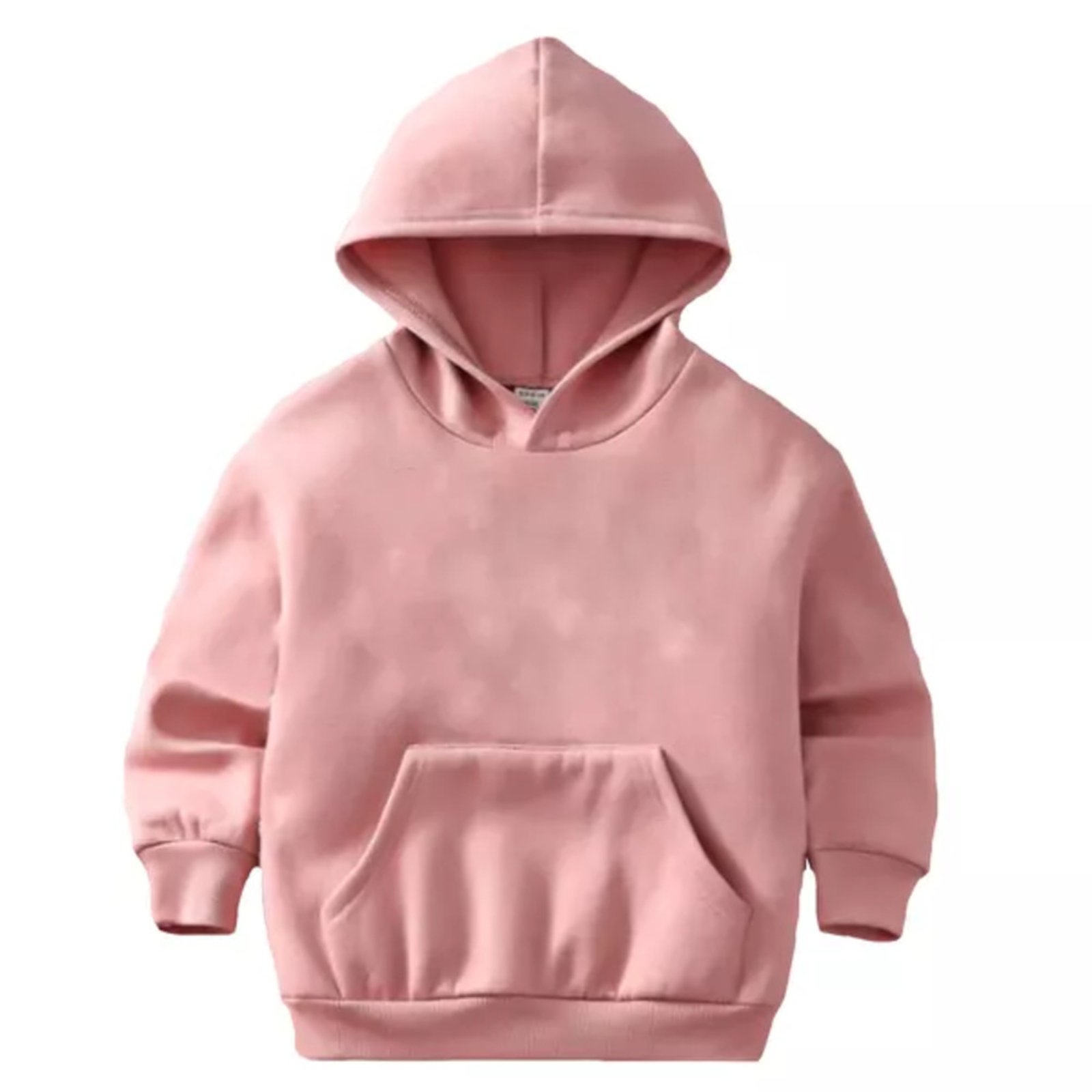 Blusa Moletom Liso Com Capuz E Bolso Canguru Rosa