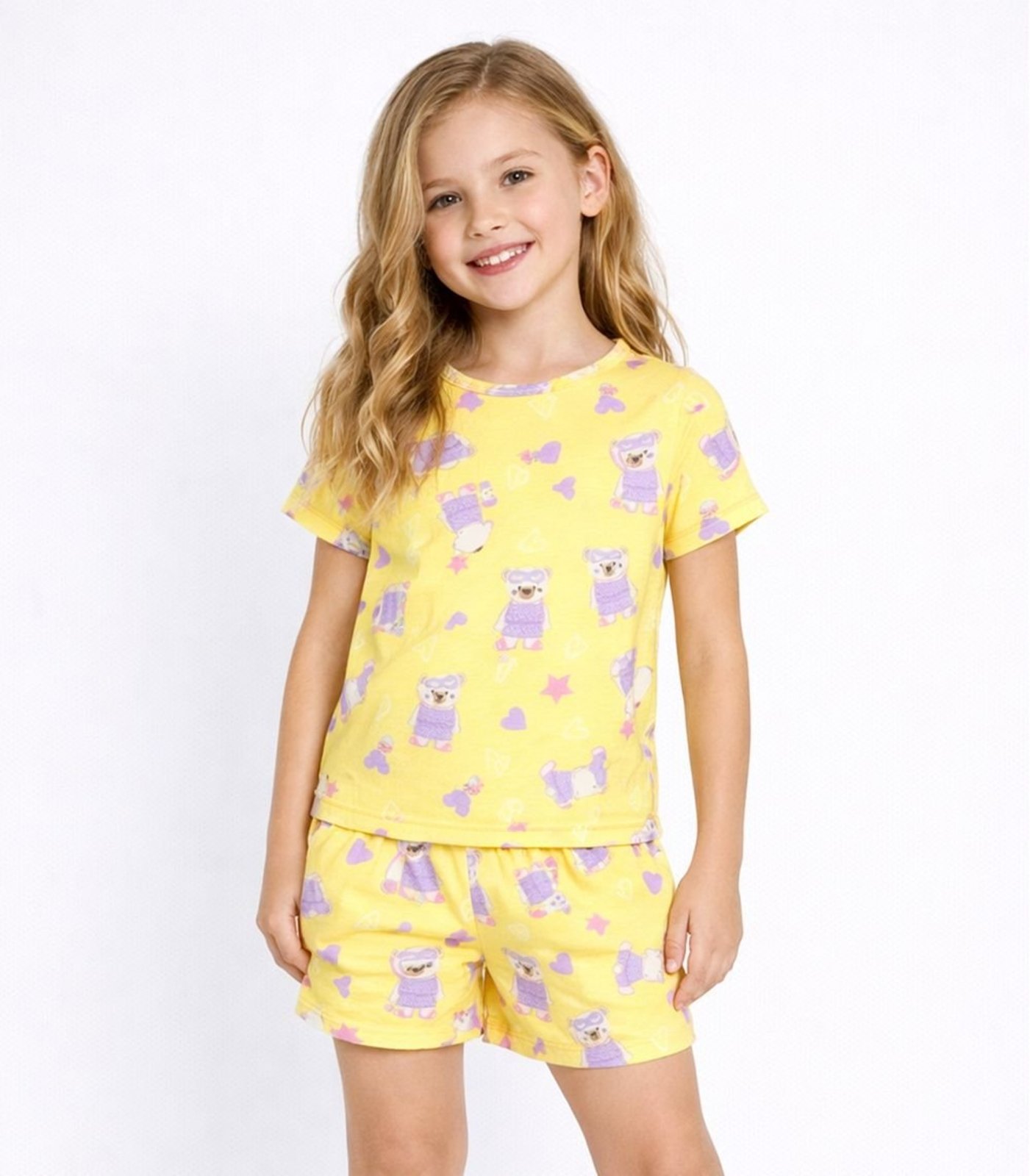 Pijama Menina Estampado Select Amarelo