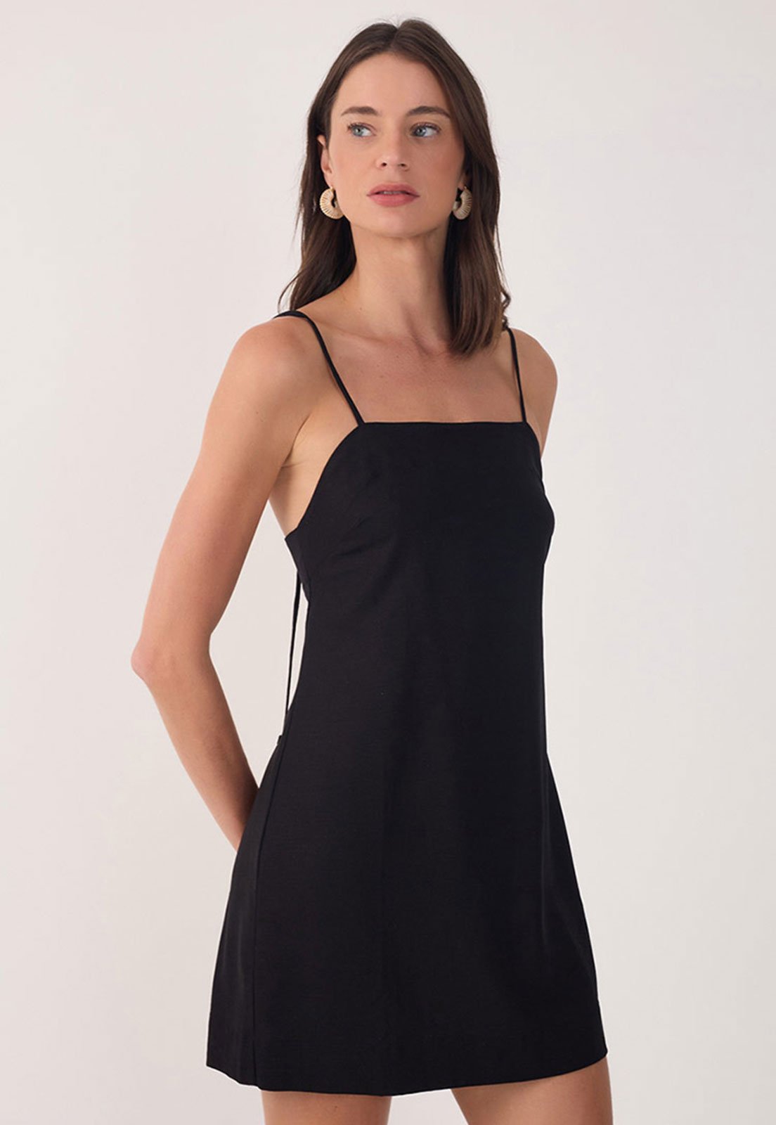 Vestido Dress To Curto Alça Ajuste Preto