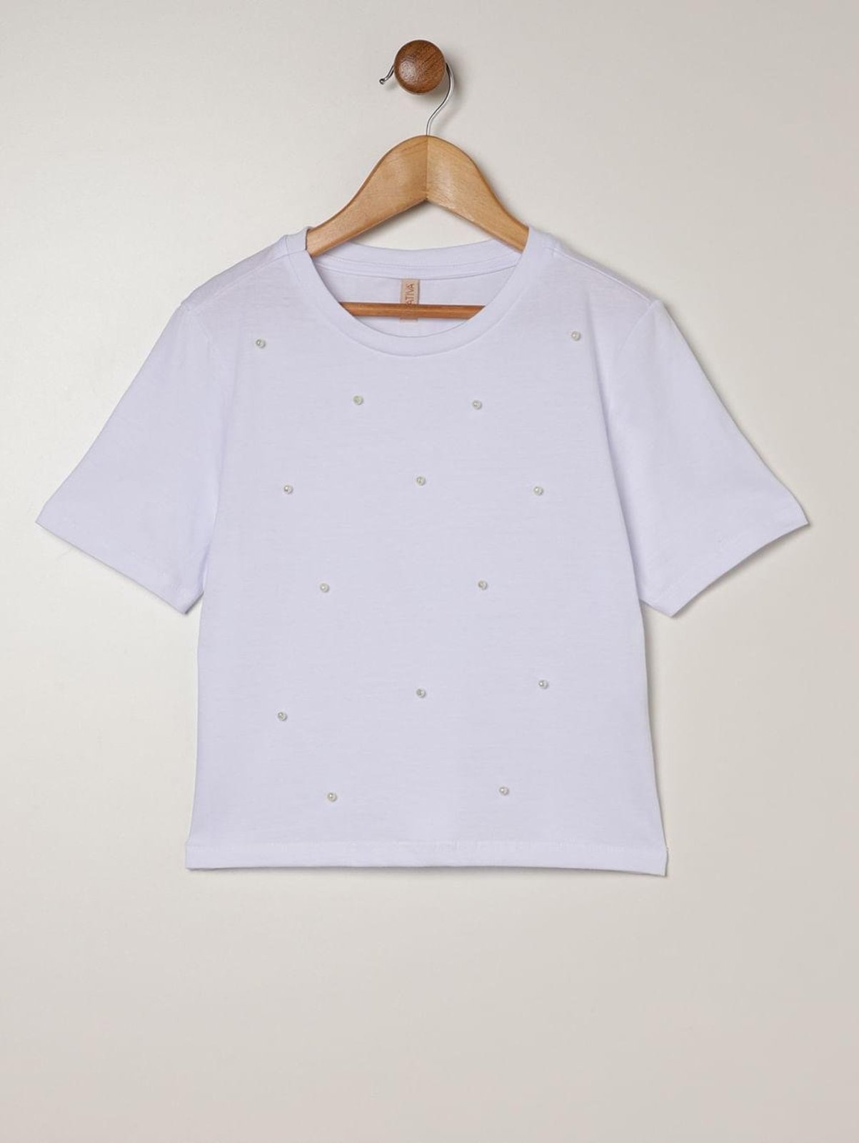 Infantil - Blusa Malha Cativa Juvenil Para Menina - BRANCO