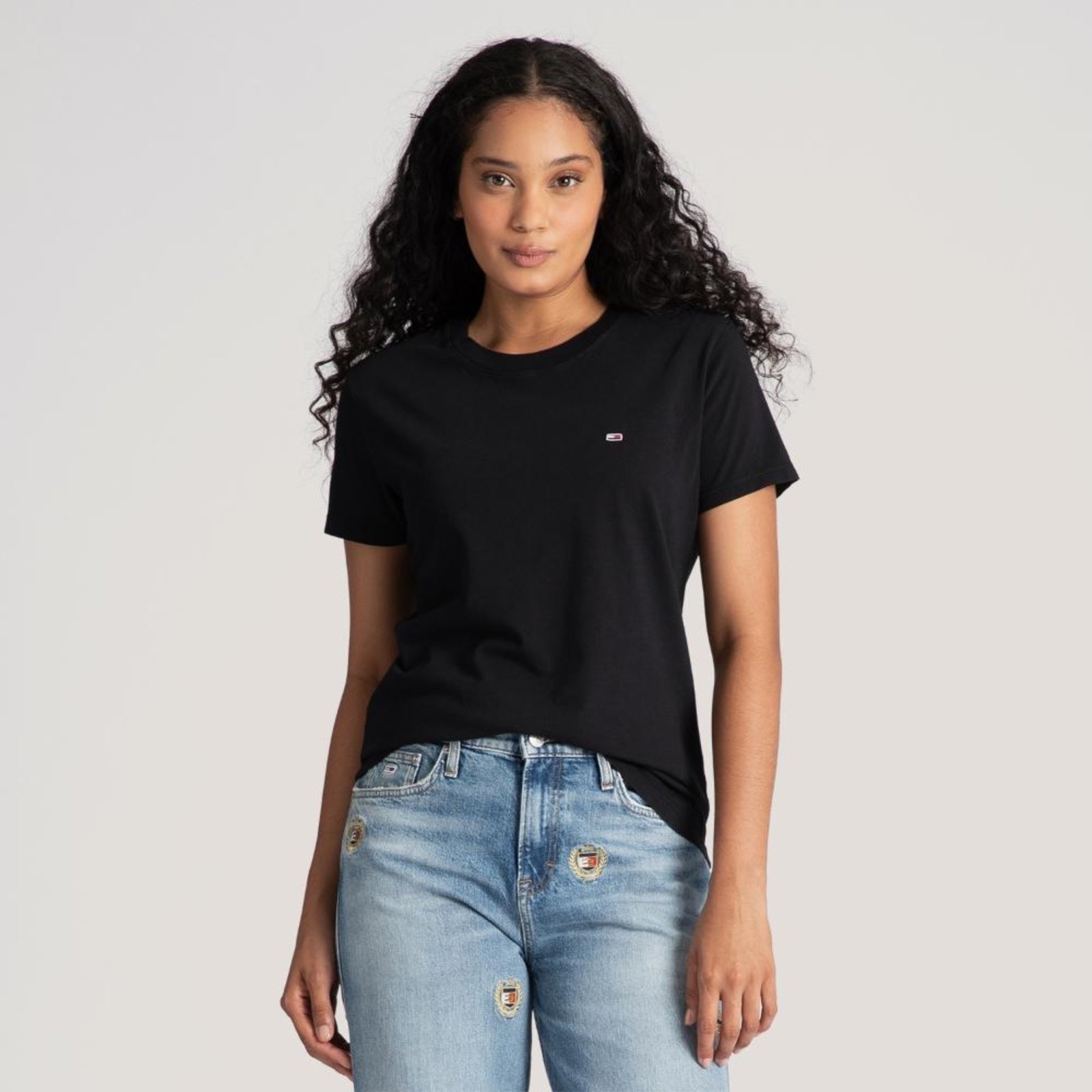 Vista 2 Camiseta Clássica Gola C Tommy Jeans - EGG preto Tommy Jeans preto