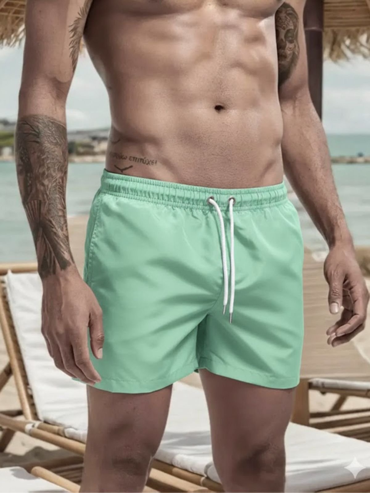 Short Masculino Safira Moda Tactel Verde Menta