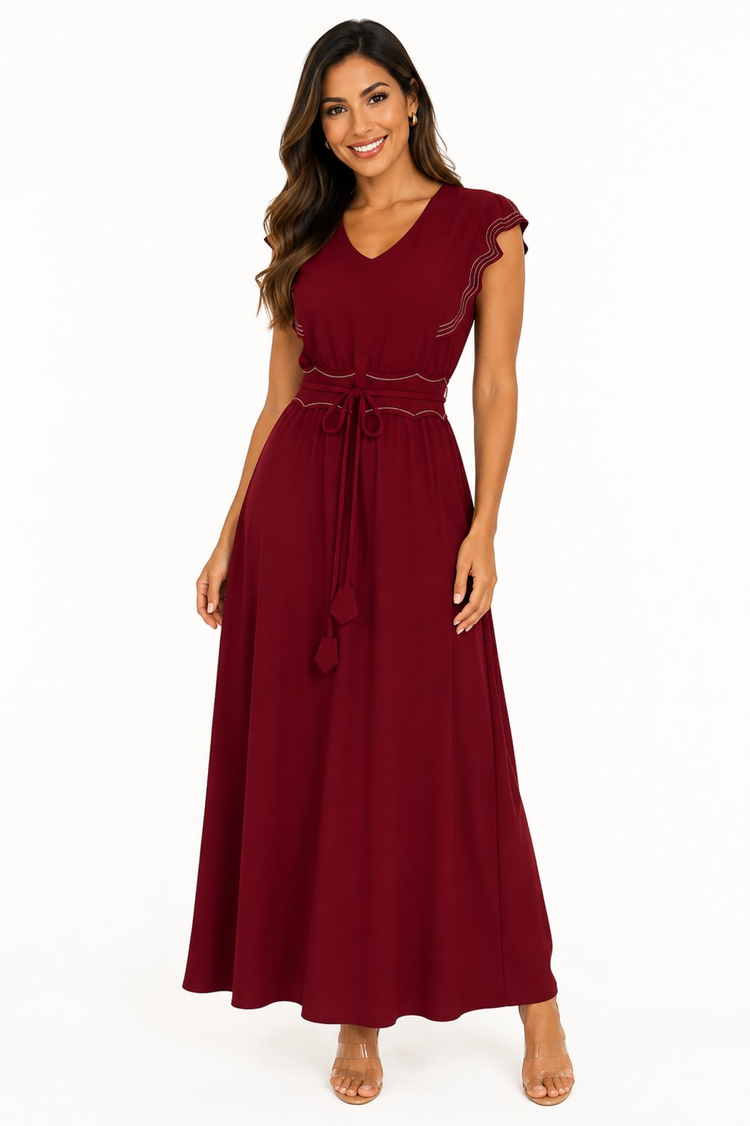 Vestido Longo D Bell Outlet Vinho