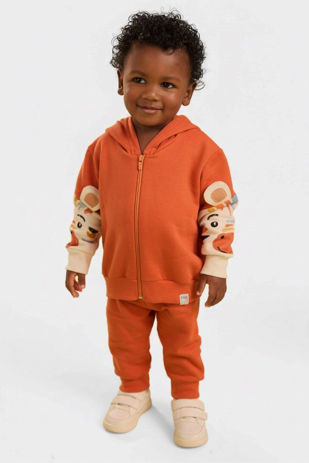 Infantil - Conjunto Menino Manga Longa Fun Elian Laranja