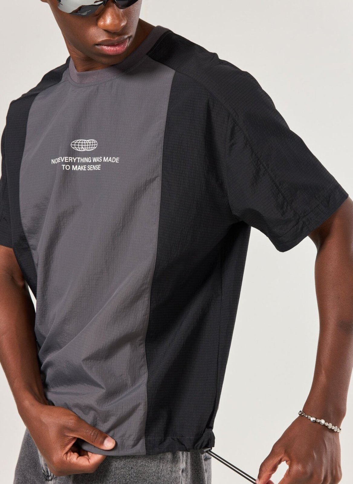 Vista 3 Camiseta Esportiva Nylon Com Elástico preto preto