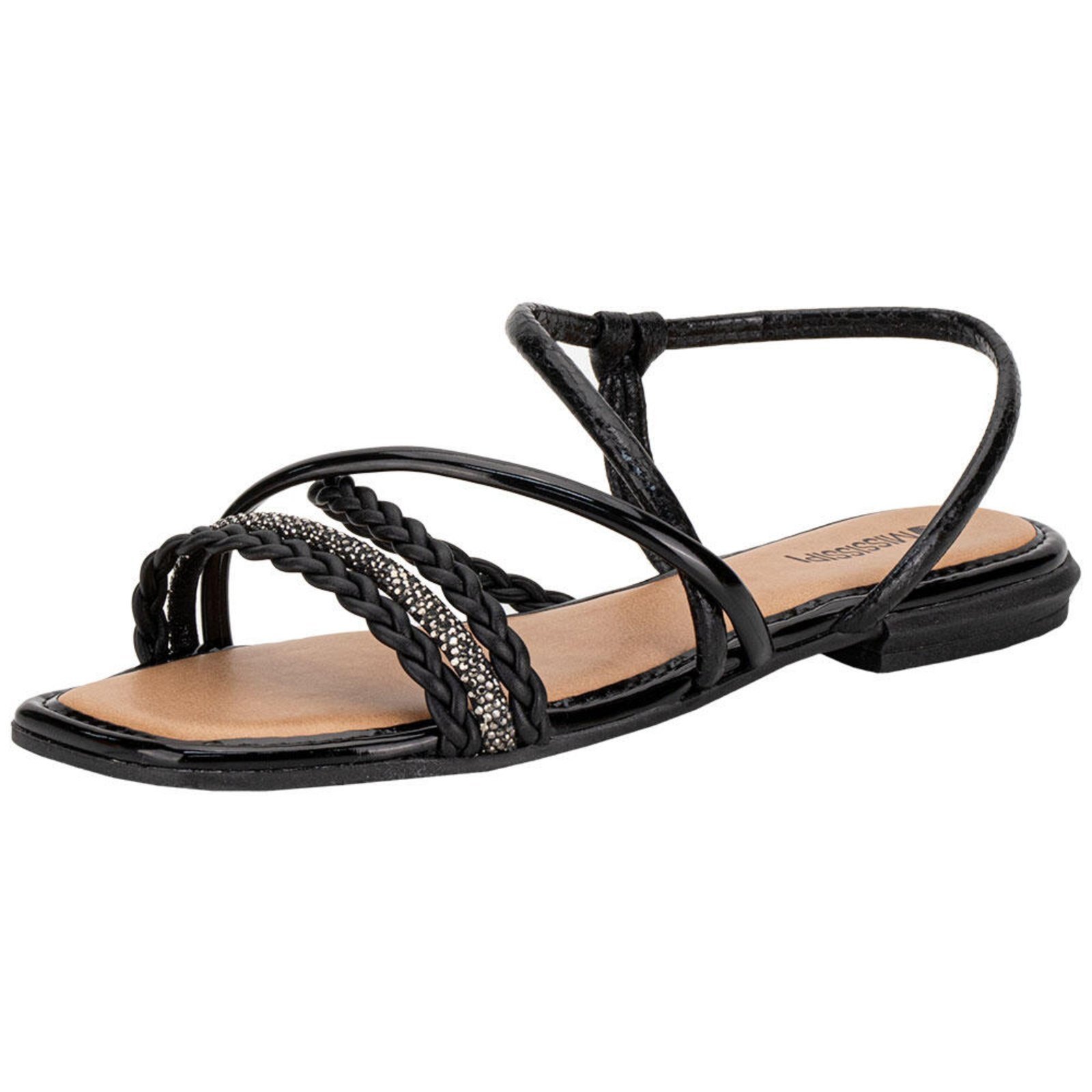 Sandália Feminina Flat Mississipi J0661 B0641661 Preto