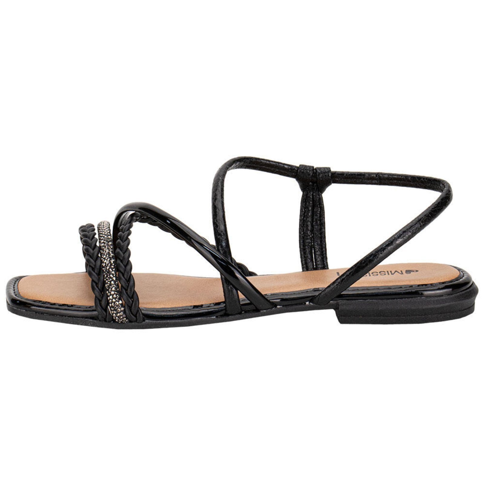 Vista 3 Sandália Feminina Flat Mississipi J0661 B0641661 preto MISSISSIPI preto