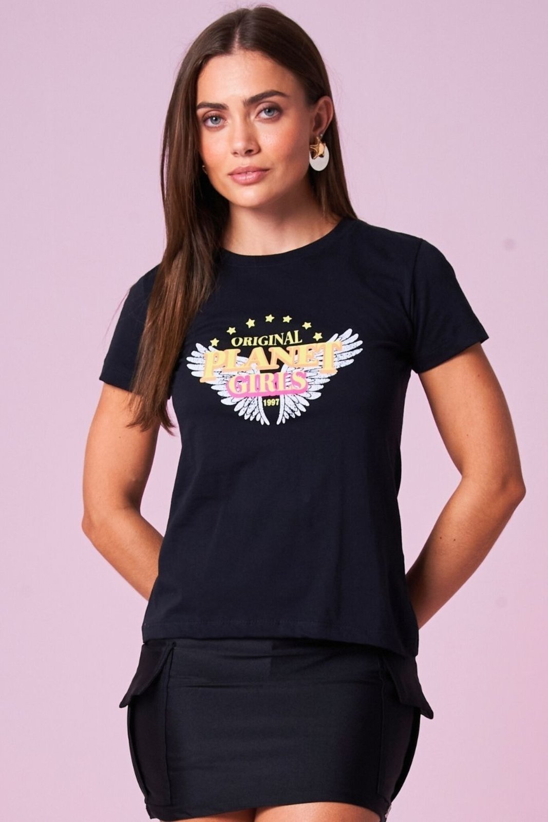 Camiseta Feminina Original Wings Planet Girls Preto