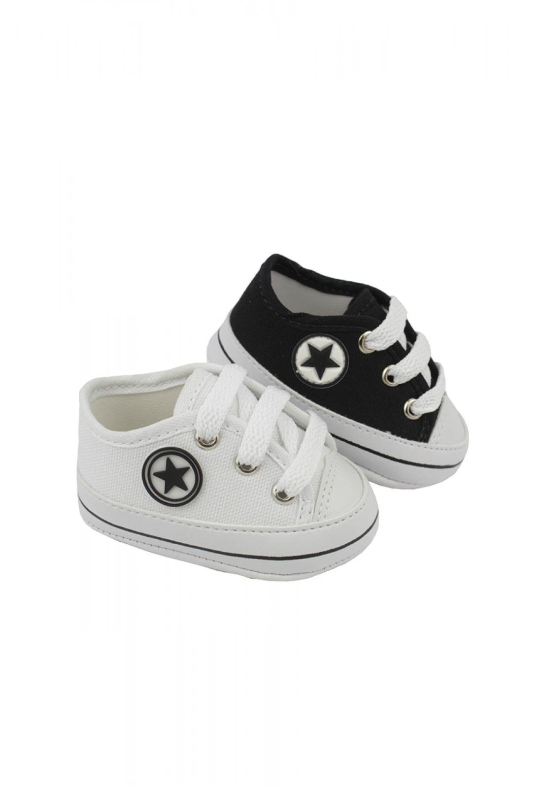 Infantil – Kit 2 pares Sapatinho de preto E branco para recém nascido saída de maternidade
