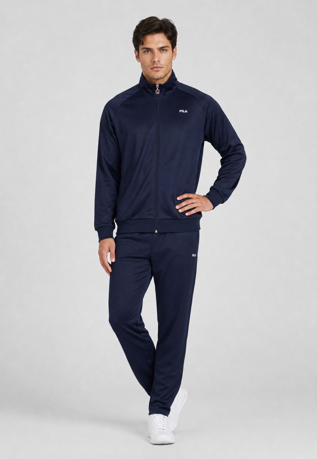 Conjunto de Agasalho Masculino Fila Jaqueta e Calça Azul-Marinho