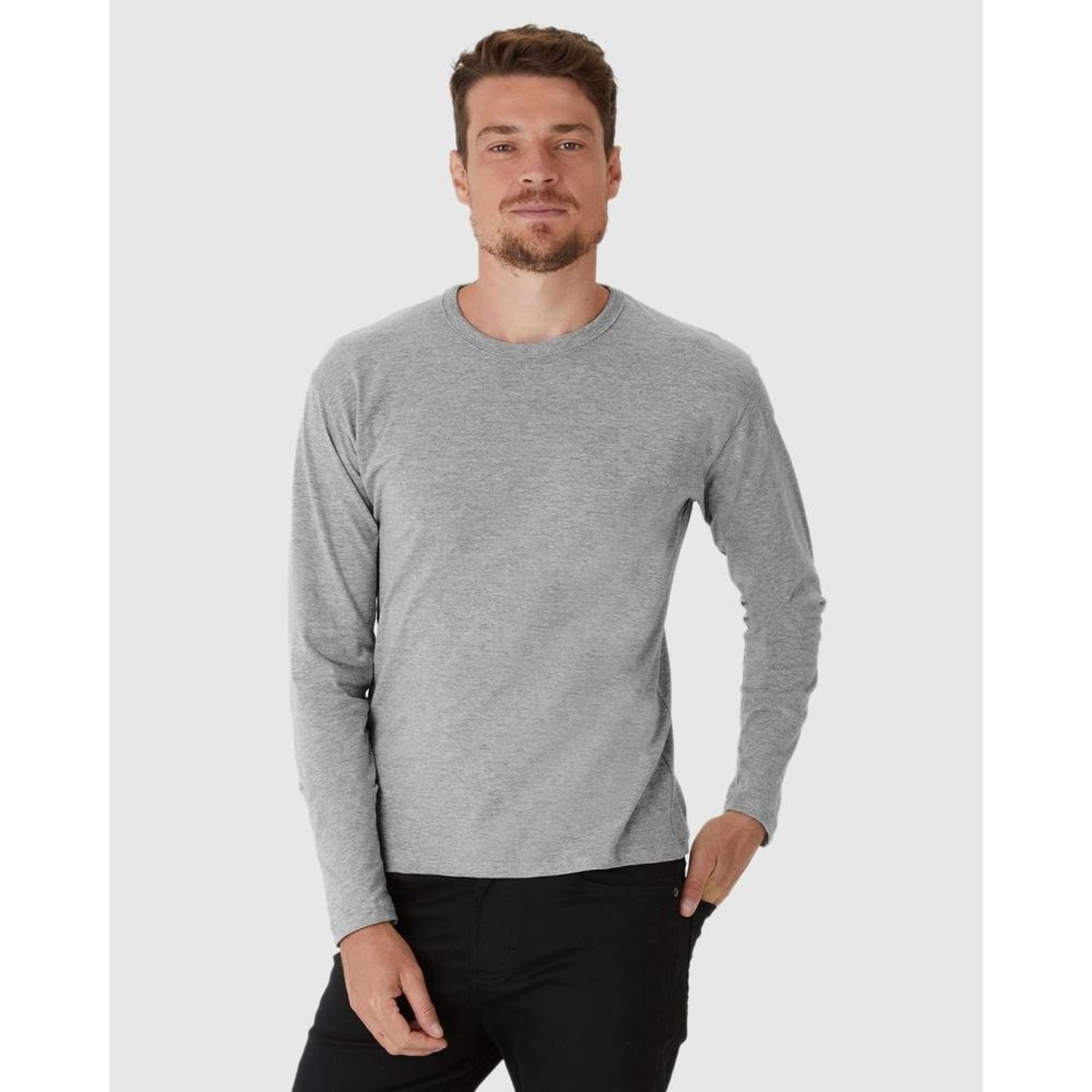 Camiseta Básica Masculina Manga Longa Em Algodão