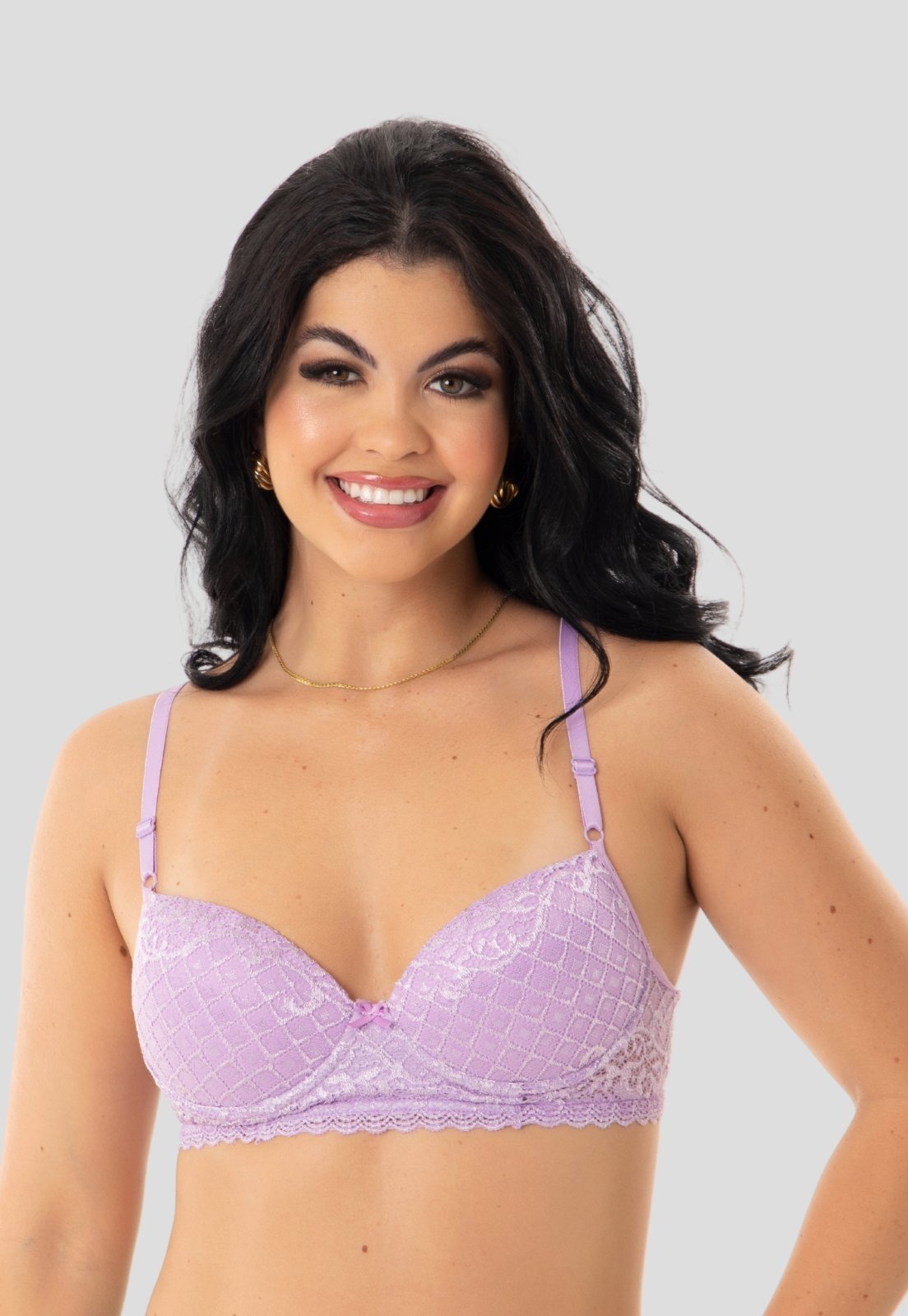 Sutiã Bojo Com Renda Confortável Dia-Dia – Lilás