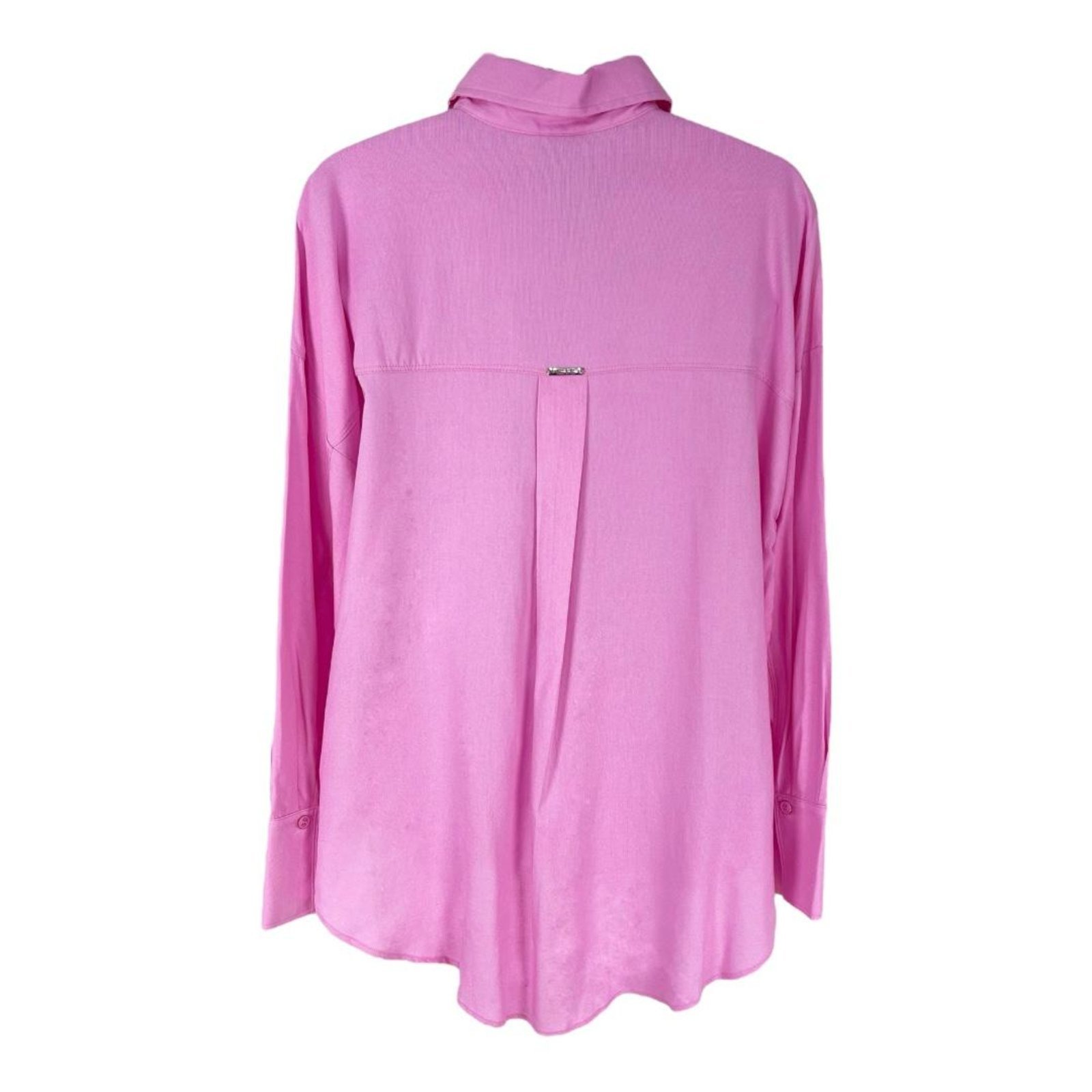 Vista 3 Camisa Oversized Linho Colcci CLC Bubbaloo rosa Colcci CLC rosa
