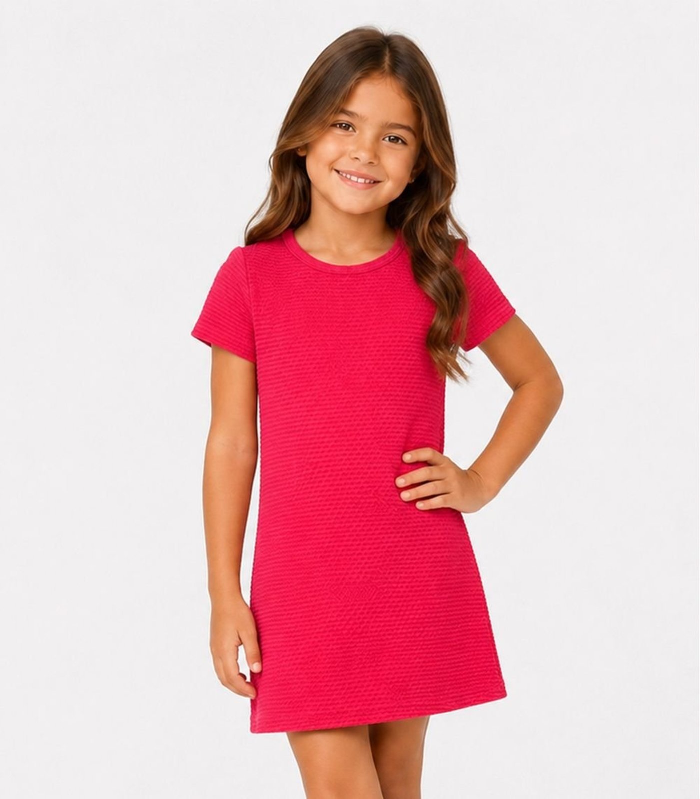 Infantil - Vestido Menina Em Malha Puvil Select Rosa