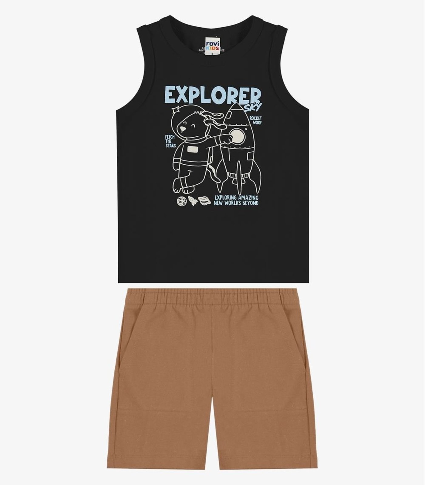Infantil - Conjunto Machão Com Bermuda Rovi Preto
