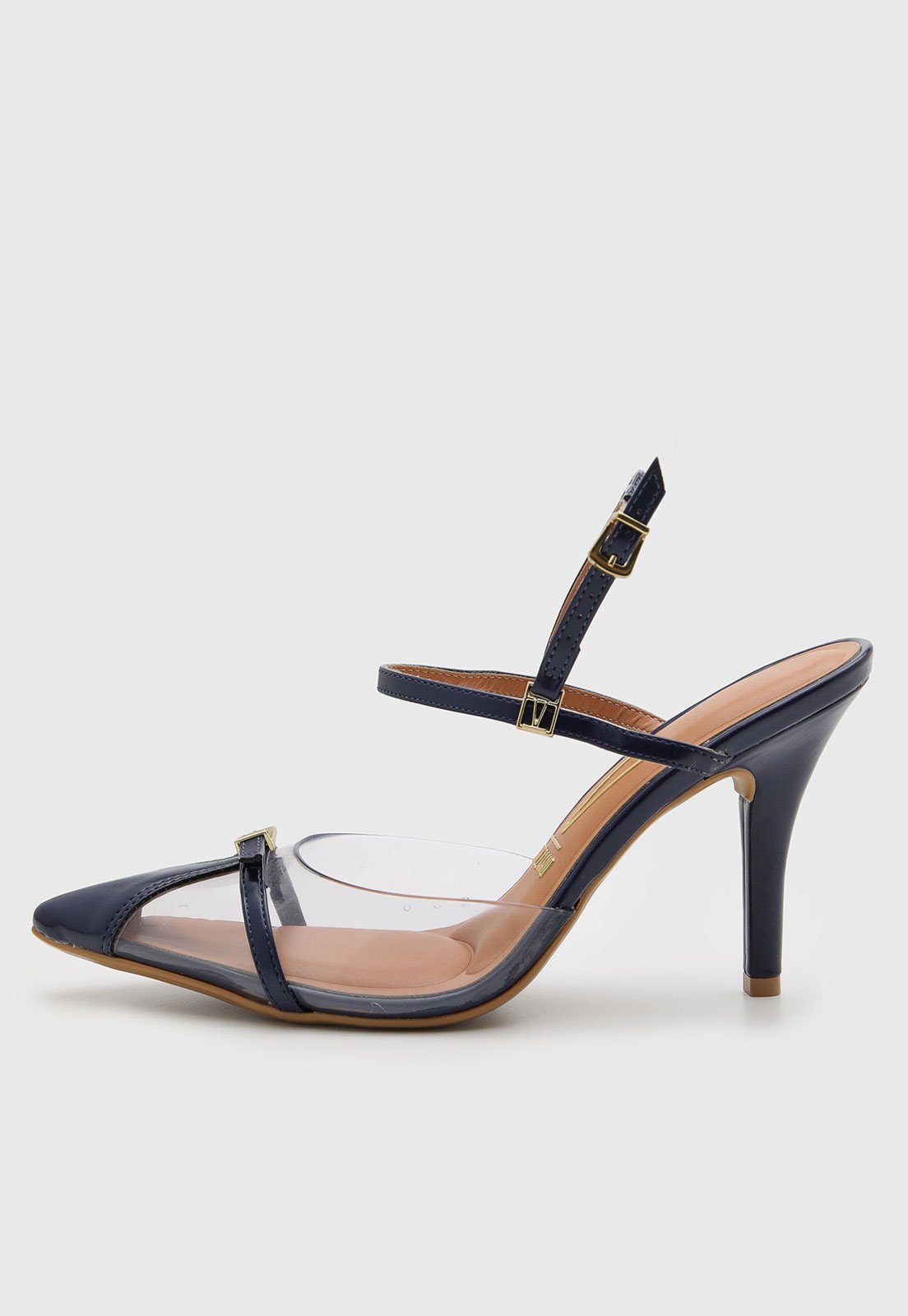 Vista 2 Scarpin Feminino Vizzano Salto Fino Transparente Azul-Marinho azul marinho VIZZANO azul marinho
