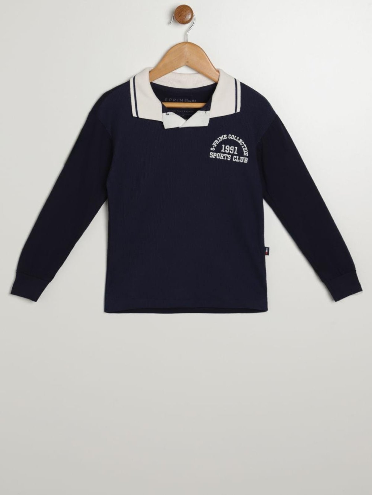 Infantil - Polo Manga Longa Para Menino - MARINHO