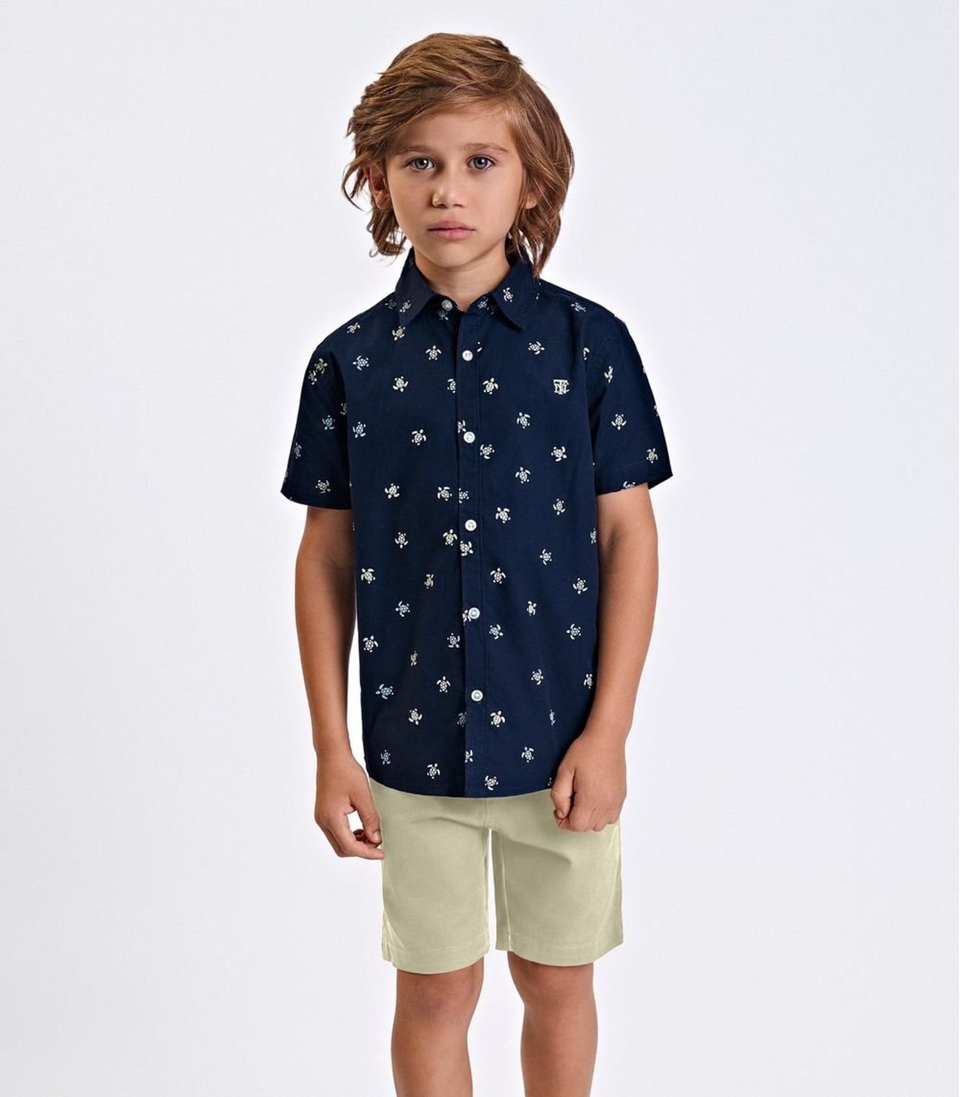 Infantil - Conjunto Camisa Polo Com Bermuda Trick Nick Azul