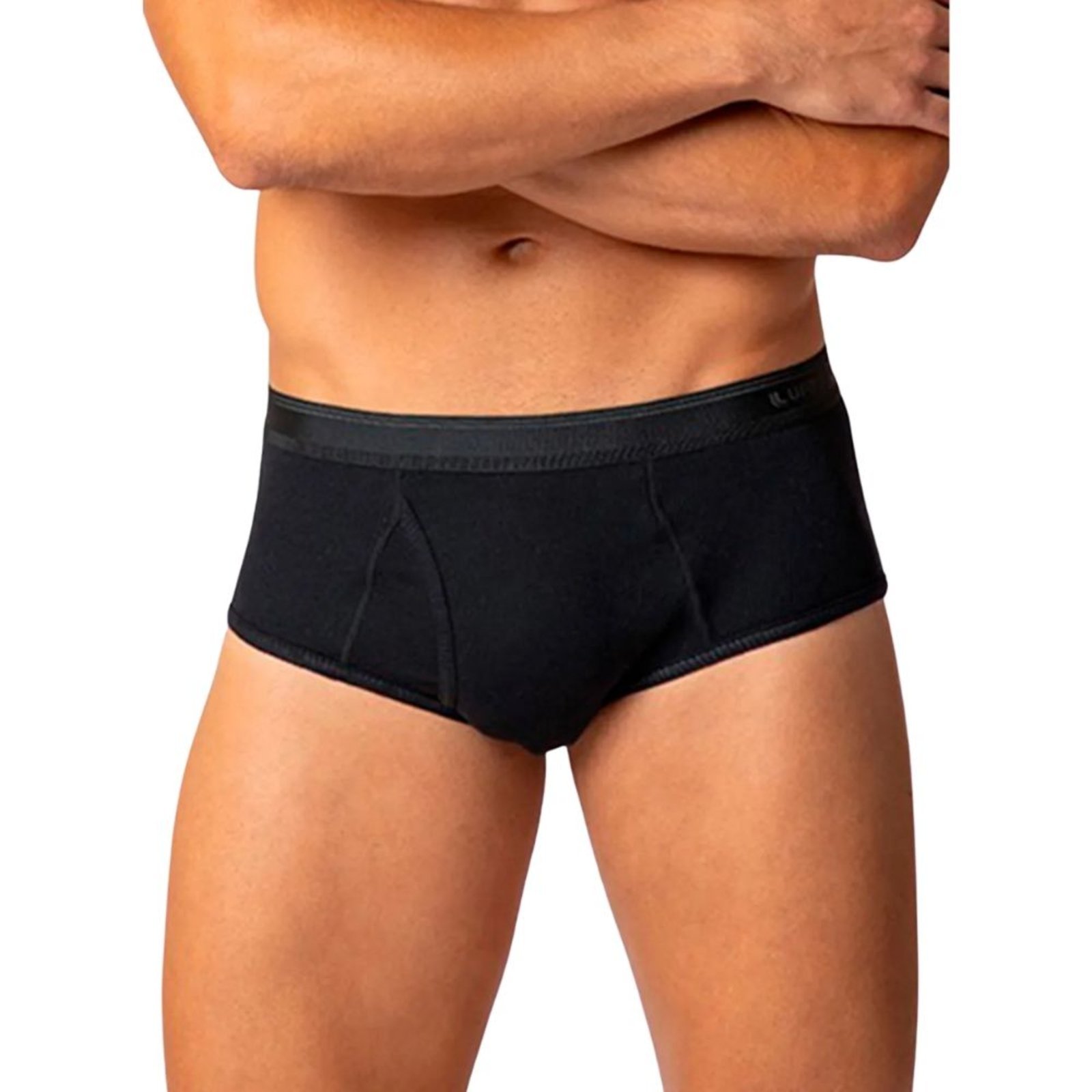 Cueca Lupo Slip Algodão com Elastano Canelada com Abertura 546-003
