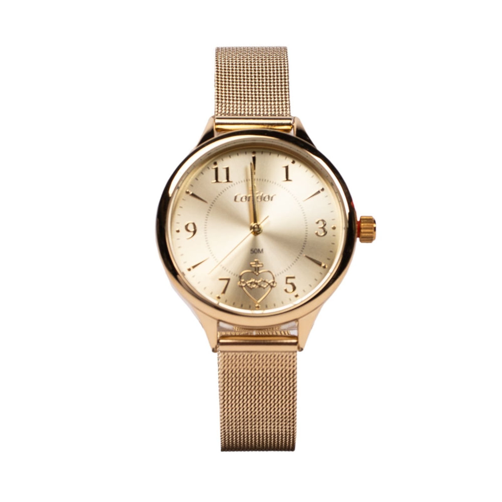 Relógio Feminino Condor Analógico CO203NIZ/K4X com Coração e Conjunto Dourado