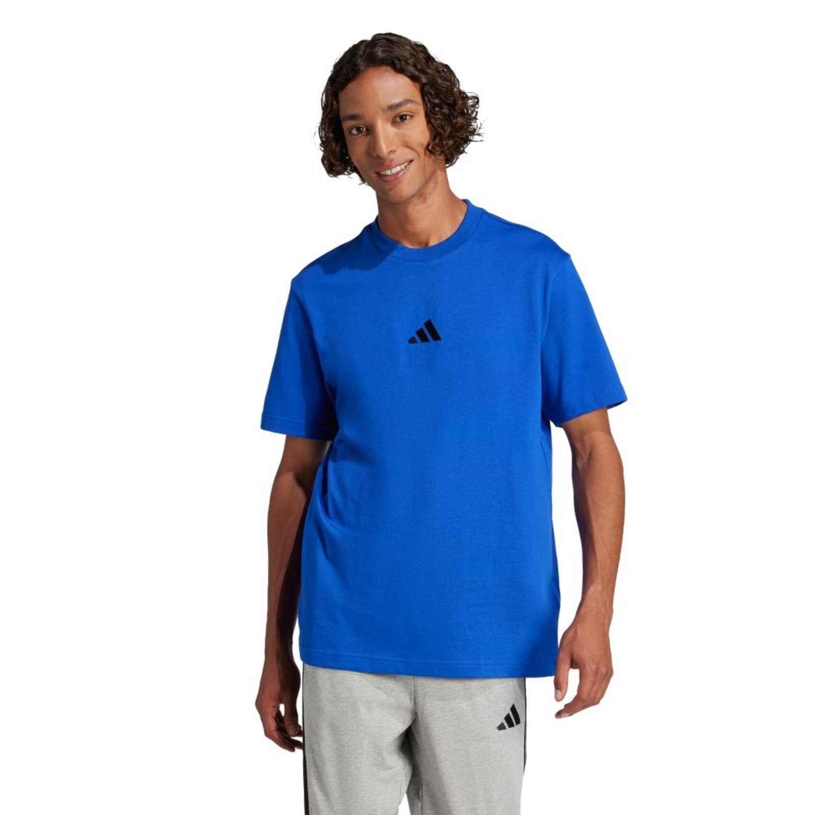 Camiseta Essentials de malha simples com logotipo pequeno adidas Sportswear Azul