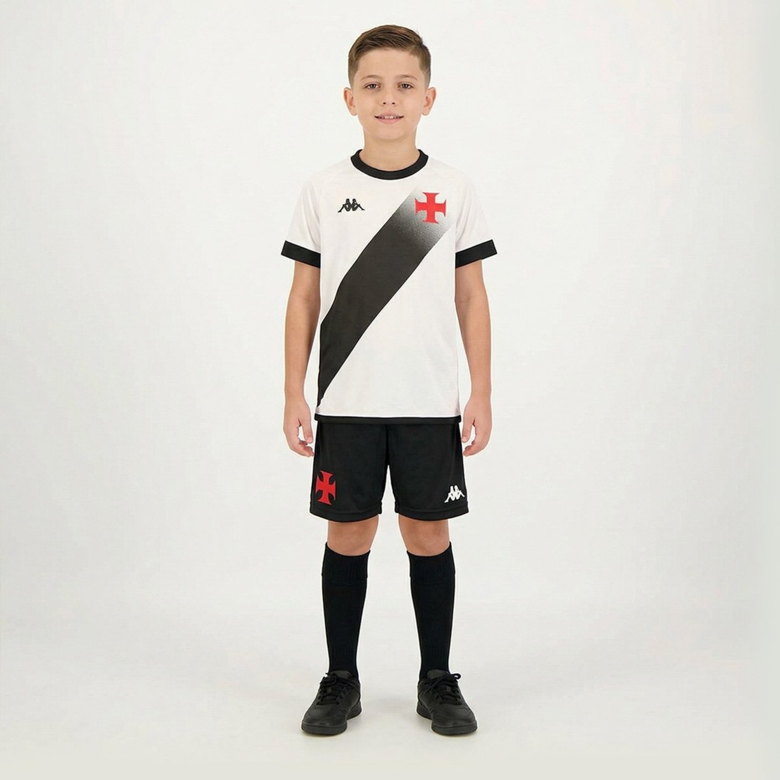 Kit Juvenil Vasco Supporter Graphik Branco e Preto