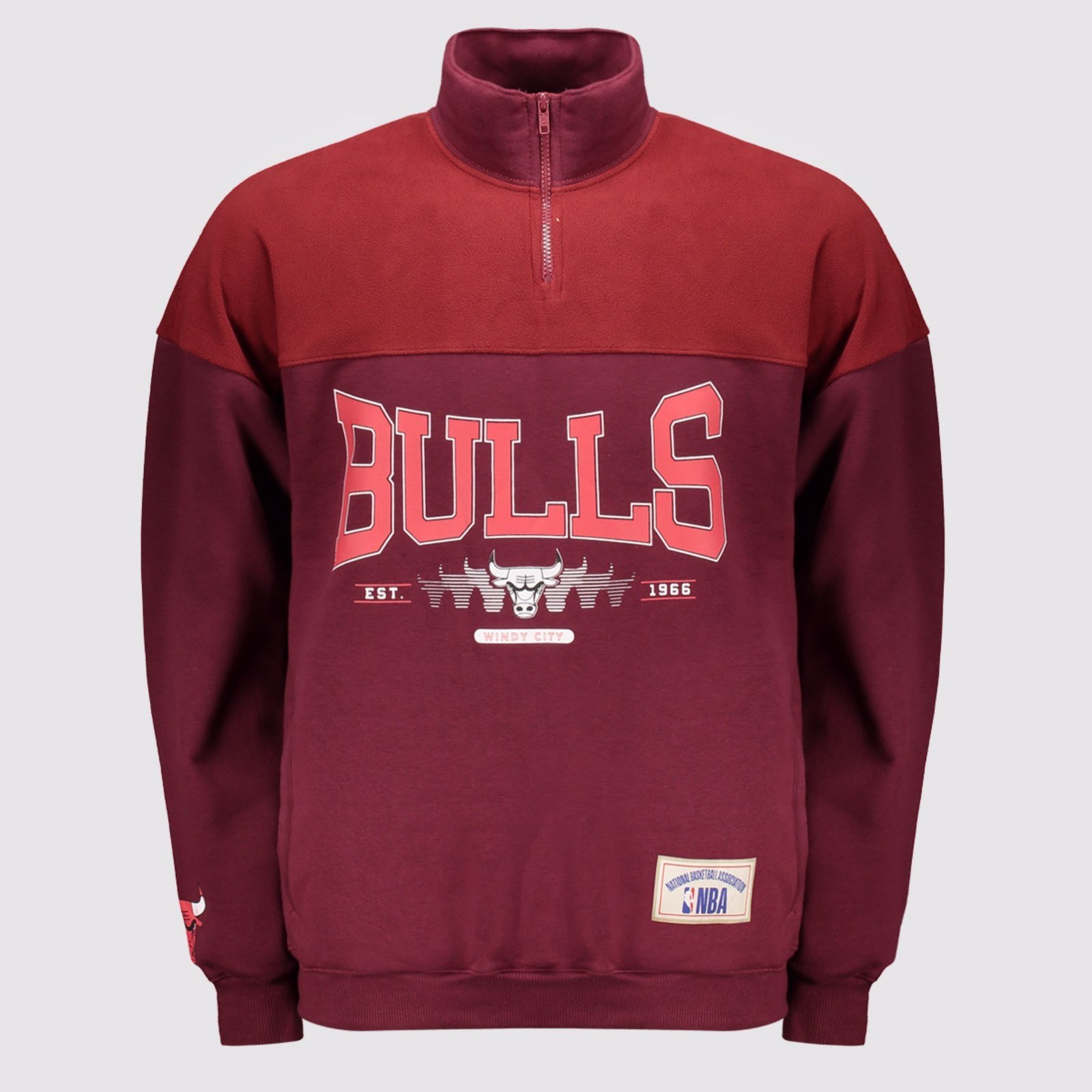 Moletom NBA Chicago Bulls Logo Vinho