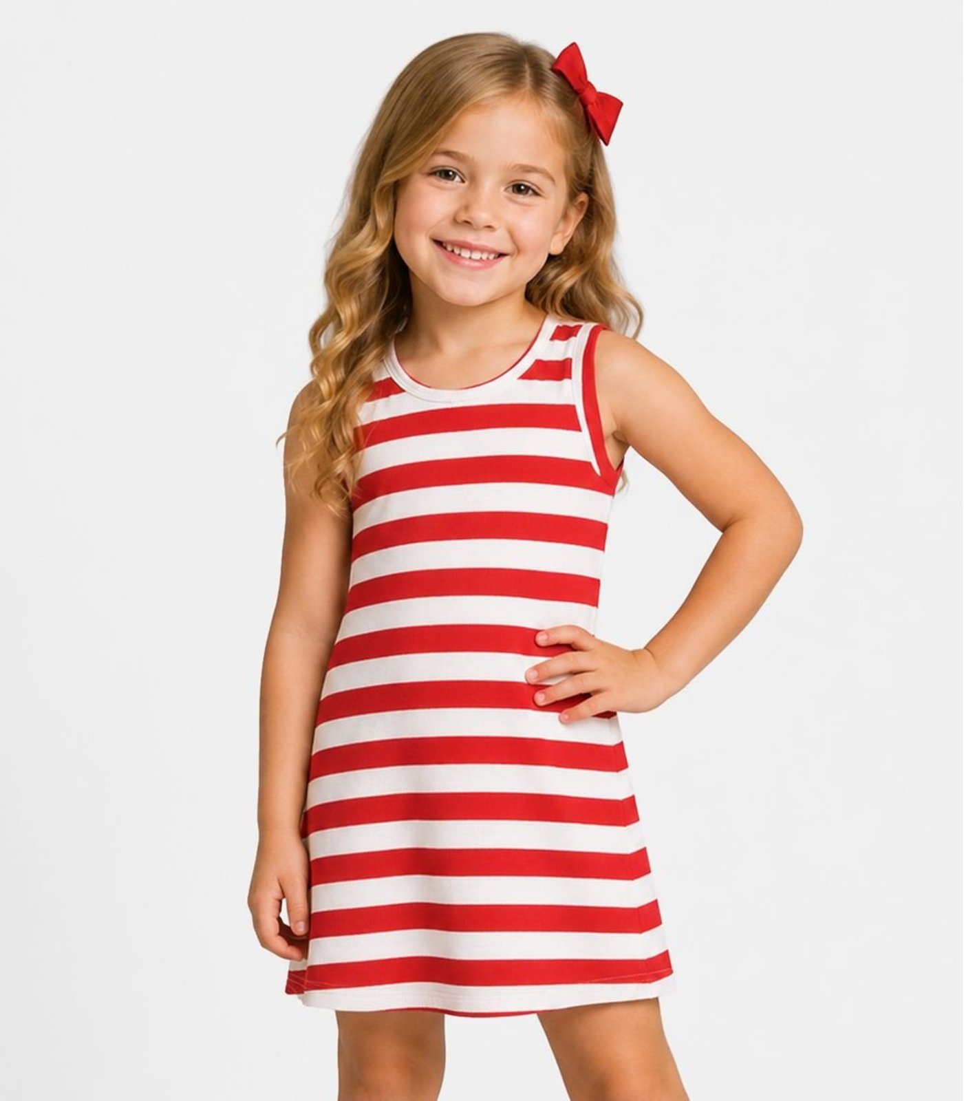 Infantil - Vestido Feminino Listrado Select Vermelho