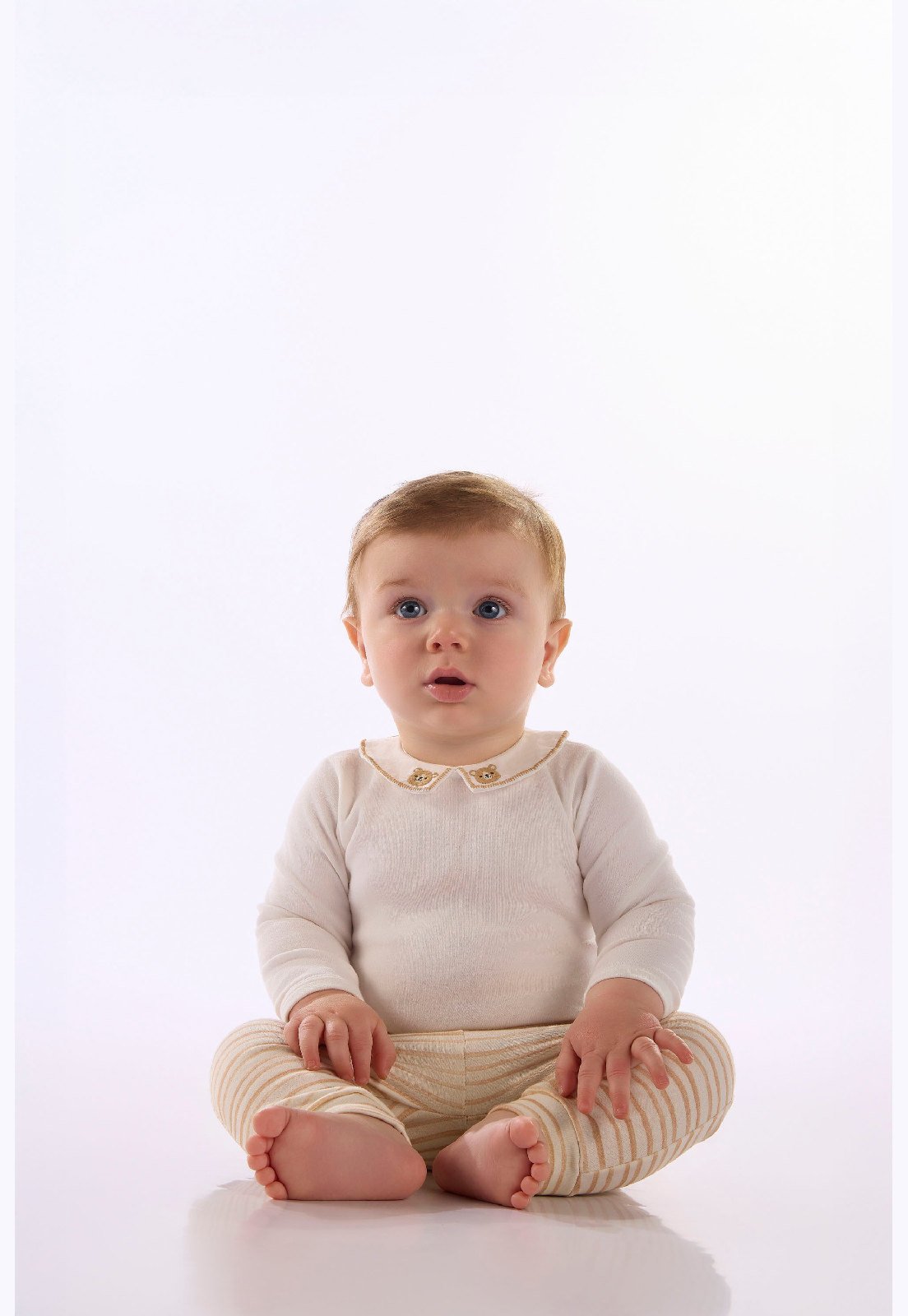 Infantil - Conjunto Body Listrado Up Baby Branco