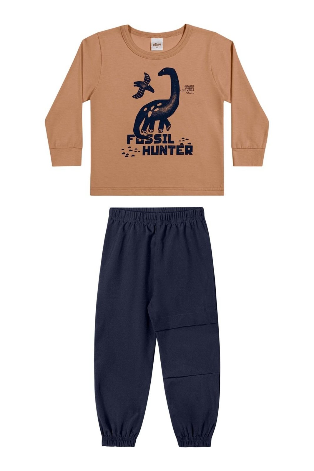 Infantil - Conjunto Menino Dino Hunter Elian Marrom